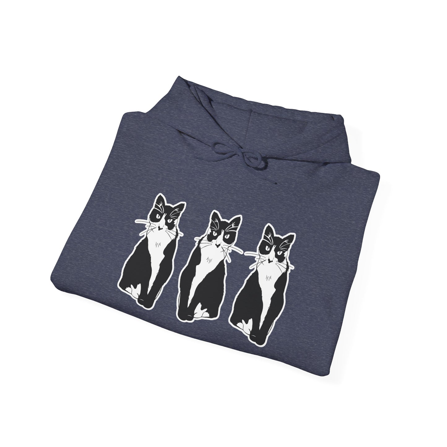 Cat x3 Hoodie (Sticker Style Cat) - Cat Hooded Sweatshirt