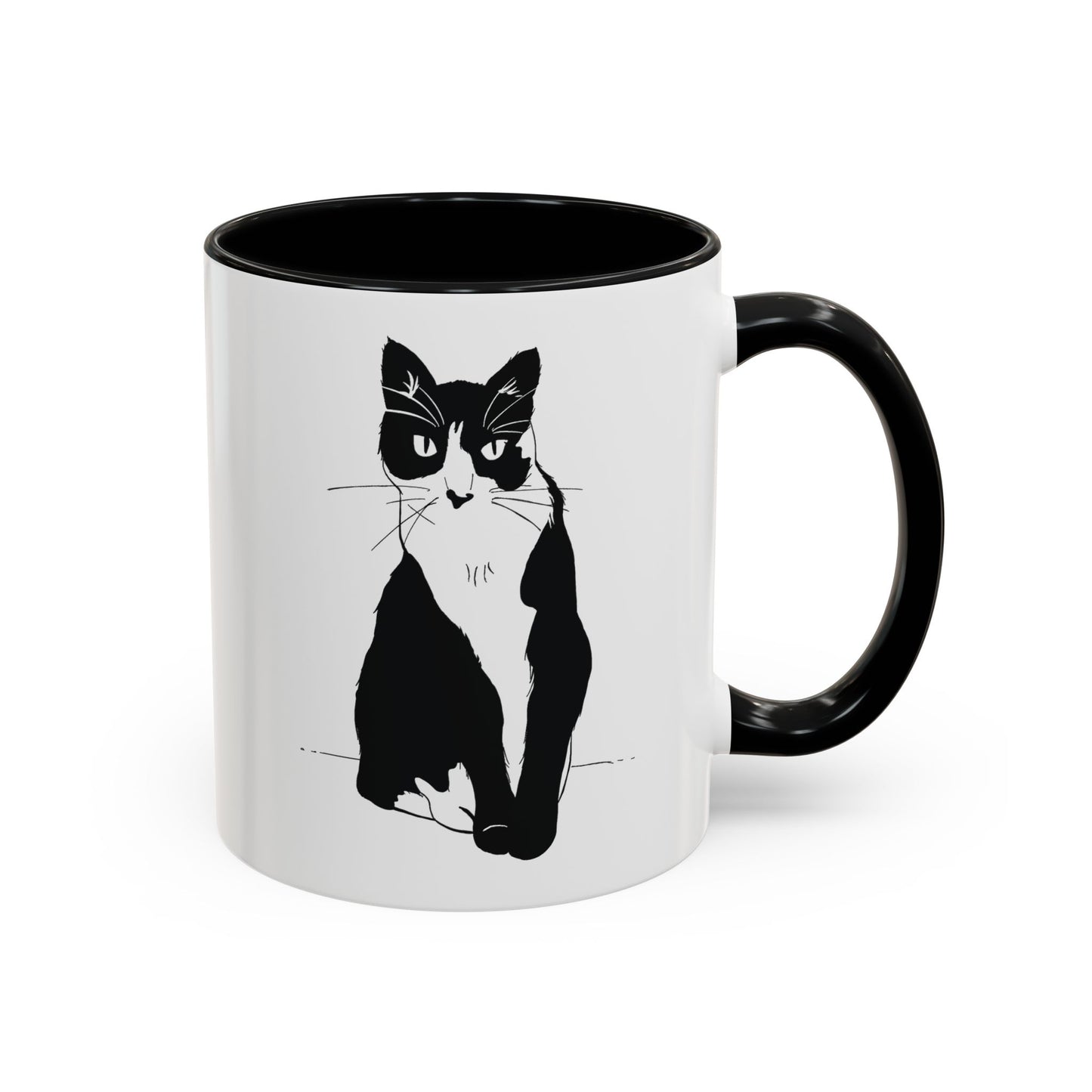 Cat Mug (Transparent Style Cat) - Two Cats Accent Edition Cat Mug