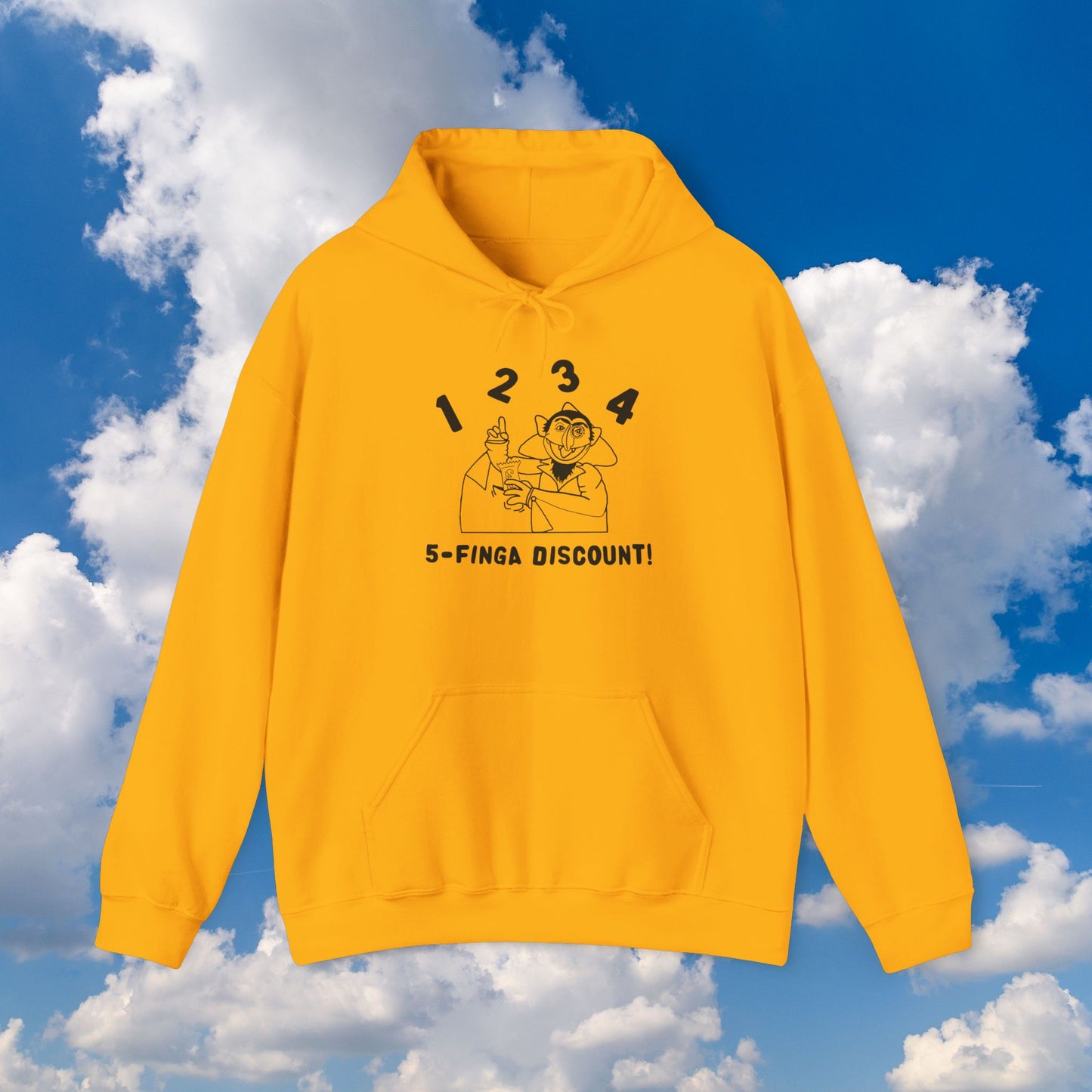 Five Finger Discount Outline Hoodie - Sesame Street The Count Parody Hooded Sweatshirt