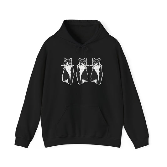 Cat x3 Hoodie (Sticker Style Cat) - Cat Hooded Sweatshirt