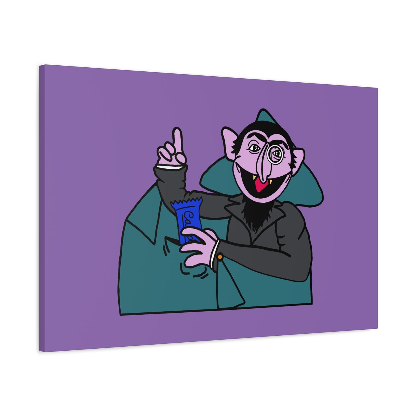 The Count Stealing Candy Canvas Print Light Purple - Sesame Street The Count Canvas Art