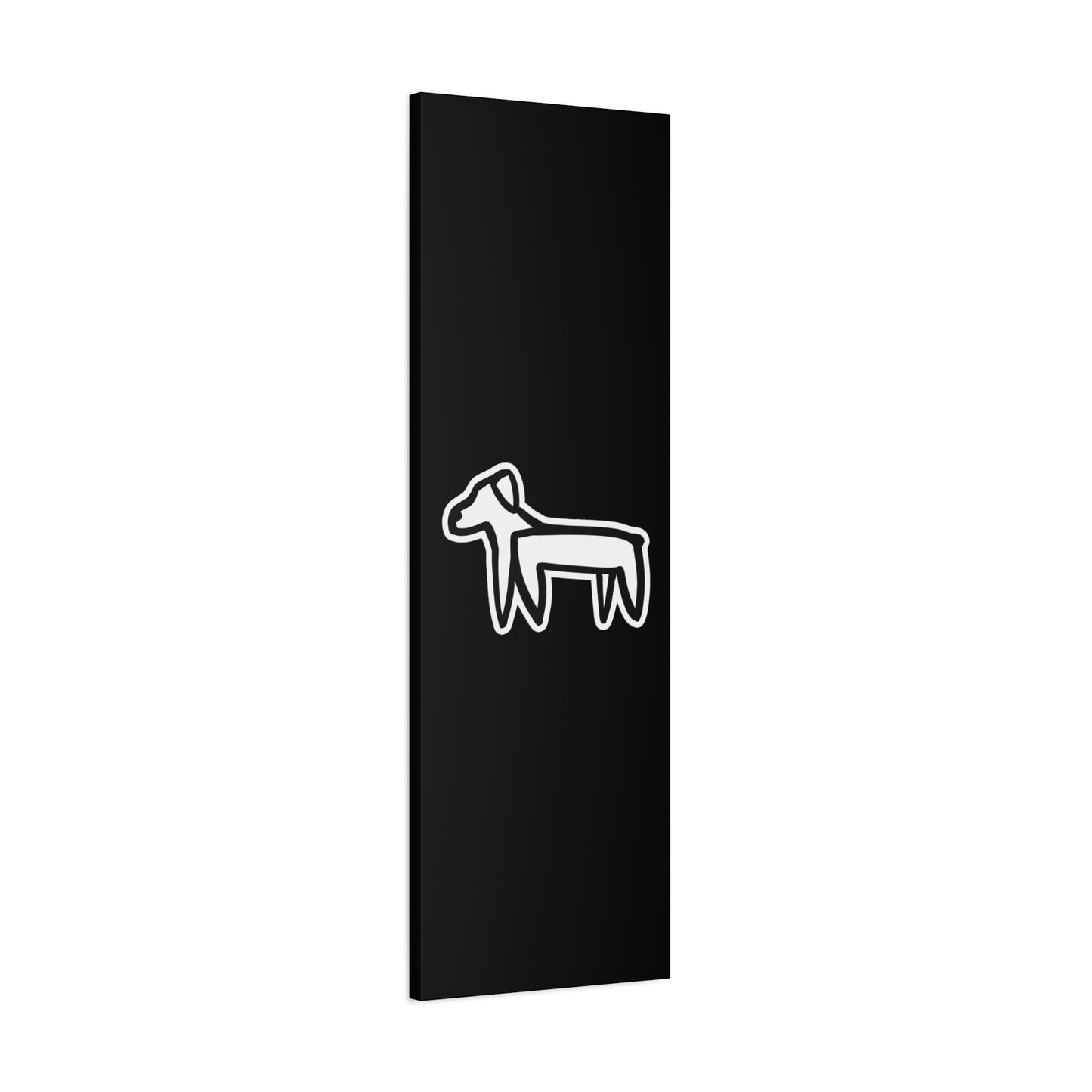 Dog Canvas Print on Black (Sticker Style Dog) - Dog Art Print