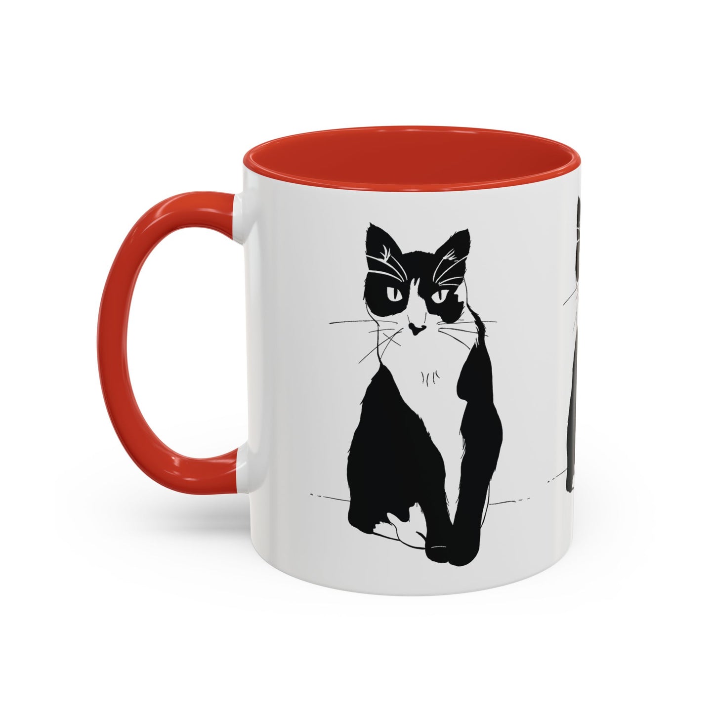 Three Cats Accent Mug (Transparent Style Cat) - Three Cats Edition Cat Mug