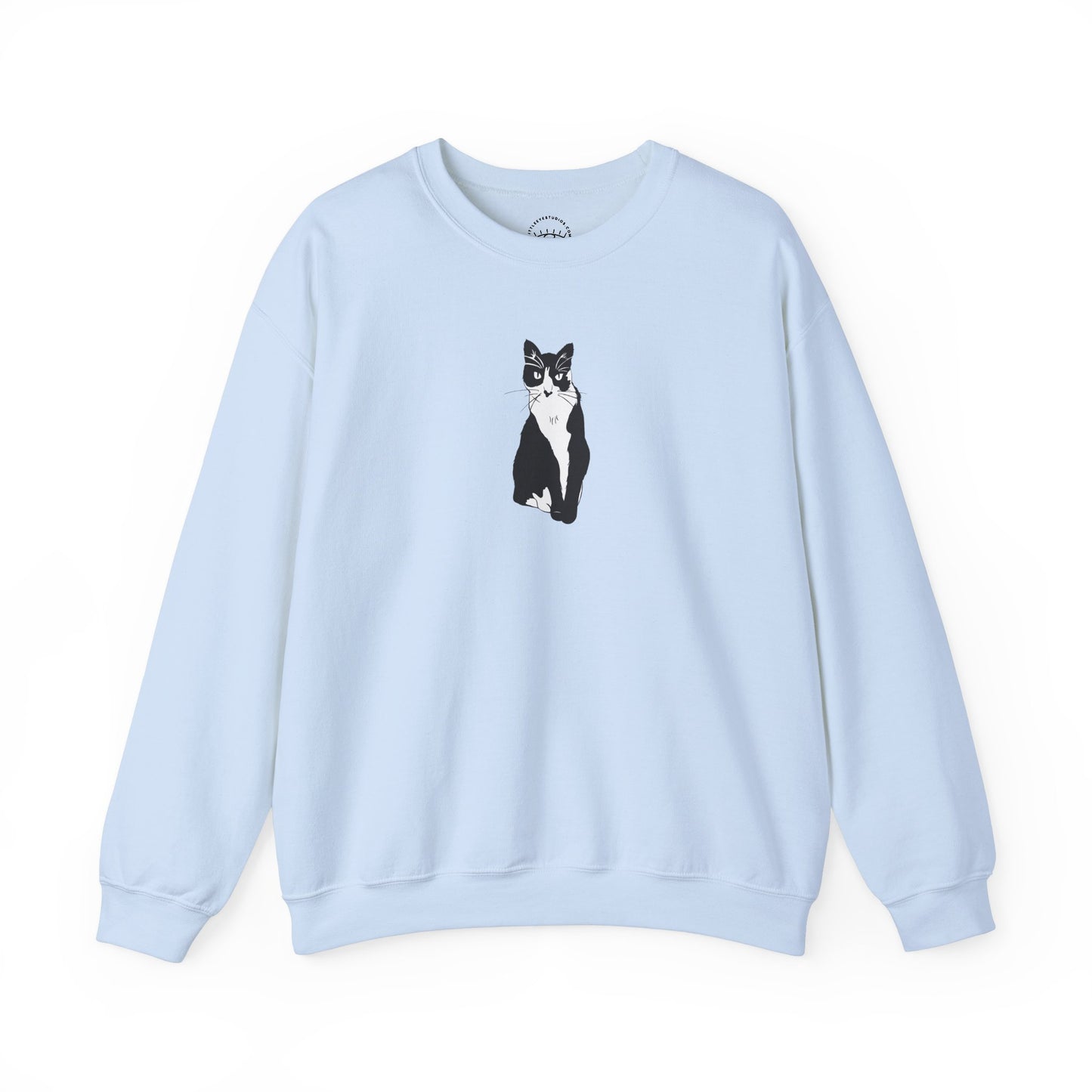Cat Sweatshirt (B&W Style Cat) - Cat Drawing Sweatshirt