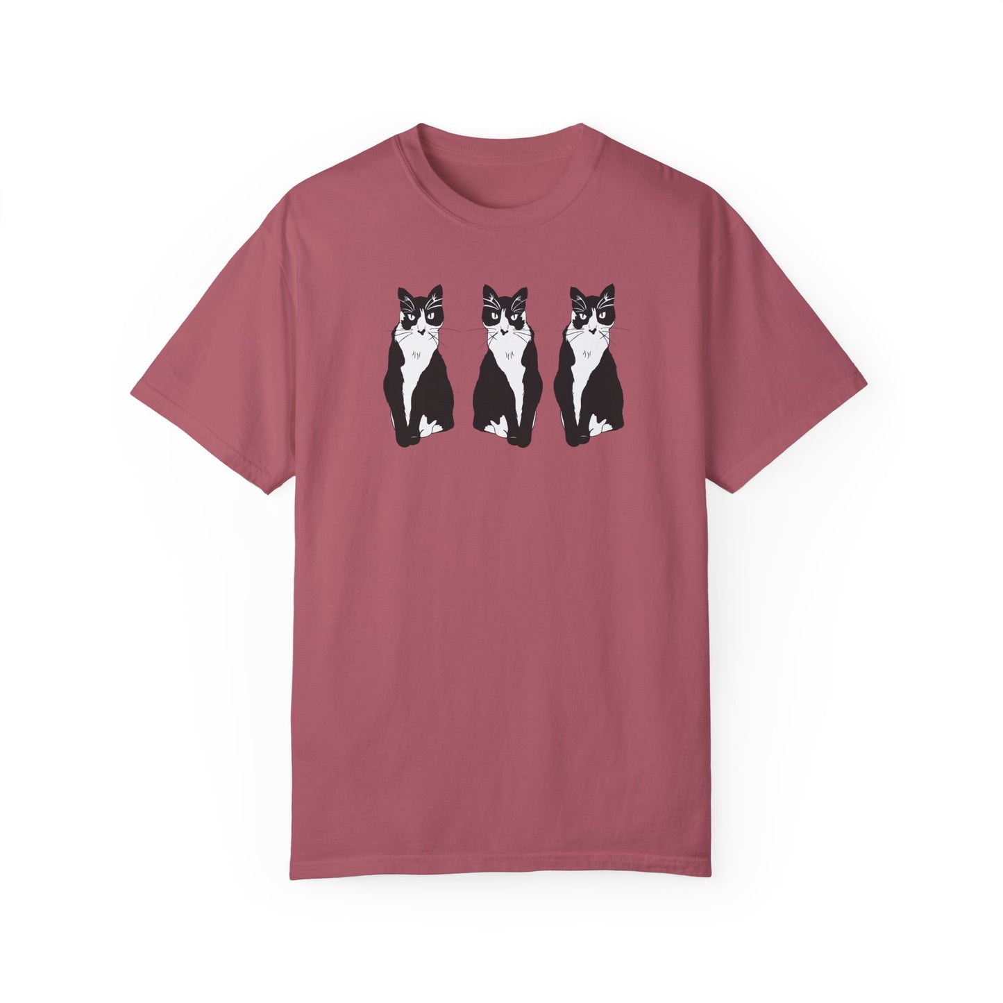Cat x3 Tee (B&W Style Cat) - Cat Drawing Shirt