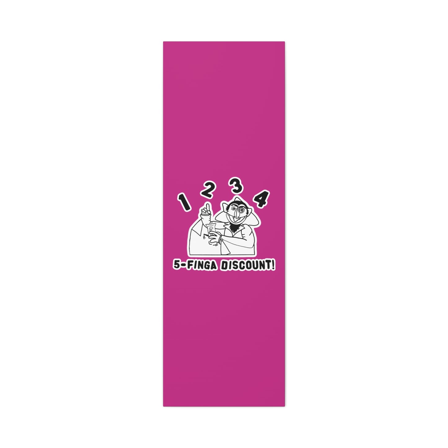 Five Finger Discount Outline Canvas Print Pink - Sesame Street The Count Parody Art Print