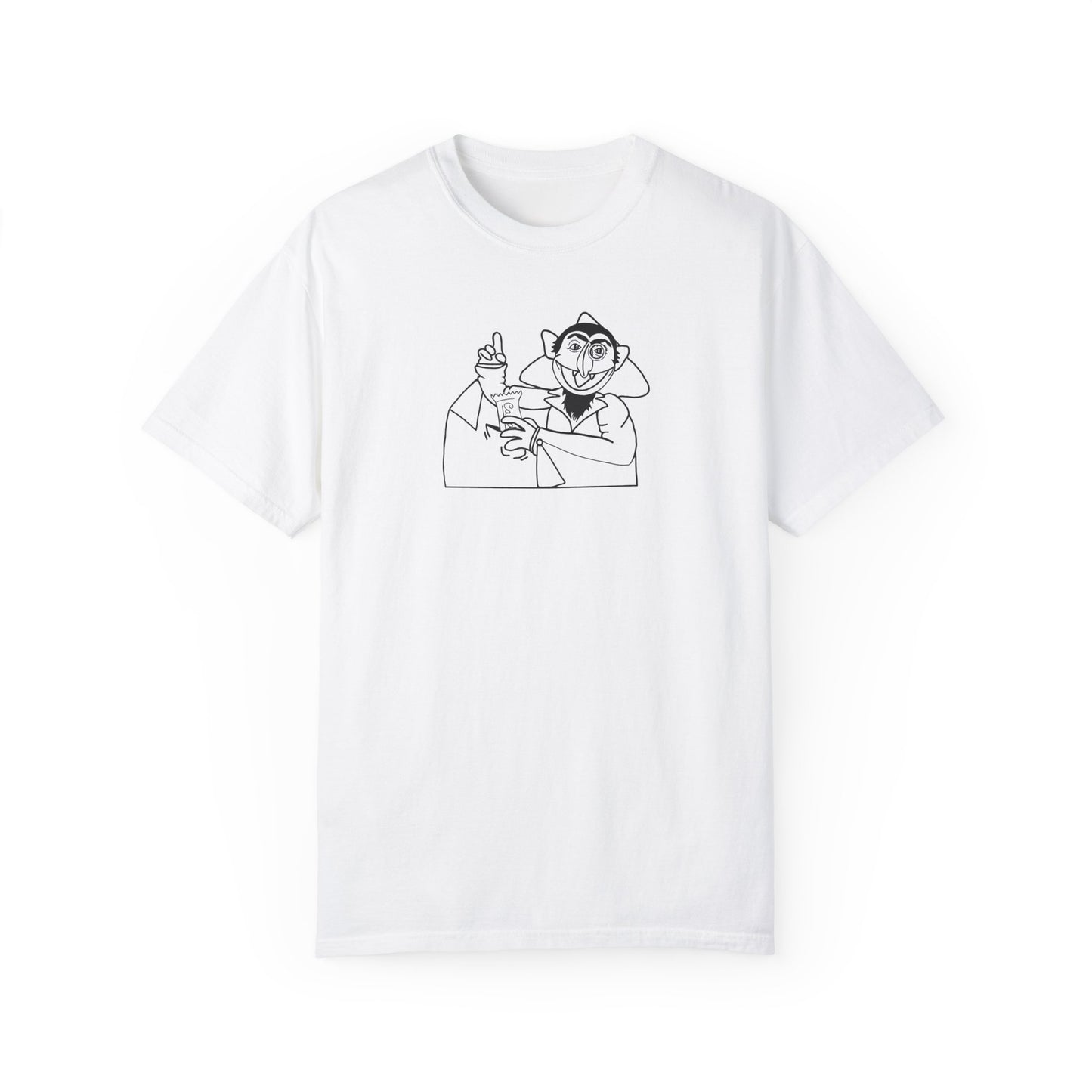 The Count Stealing Candy Outline Tee - Sesame Street The Count Parody Tee