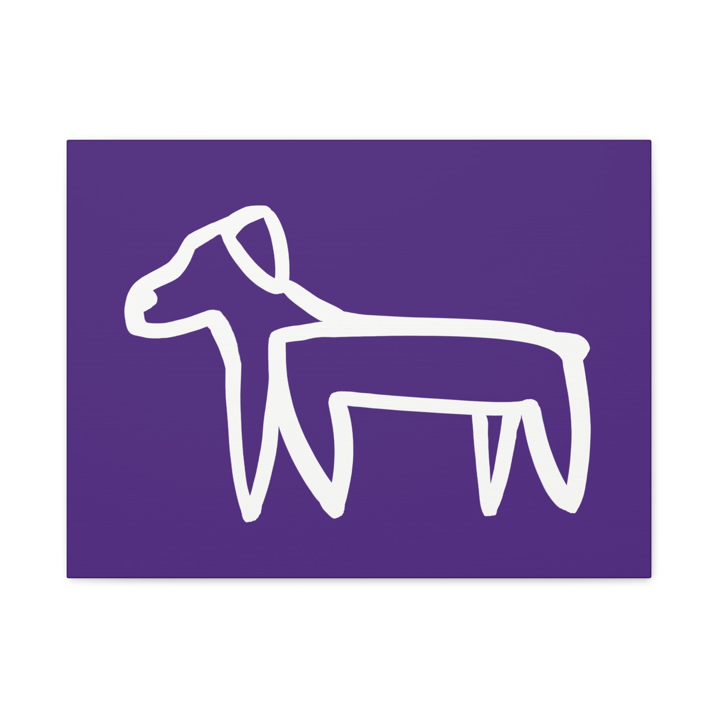 Dog Canvas Print on Purple (Transparent Style White Dog) - Dog Art Print