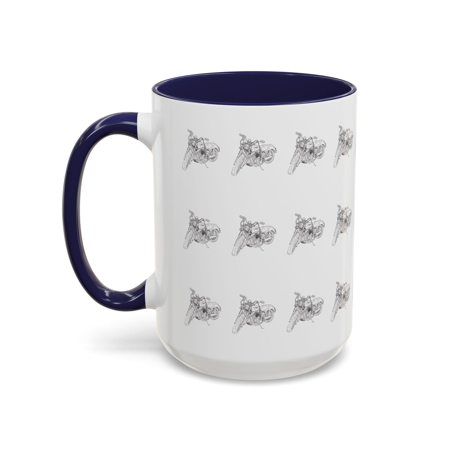 Motorcycle Pattern Coffee Mug - Harley Drawing Mug