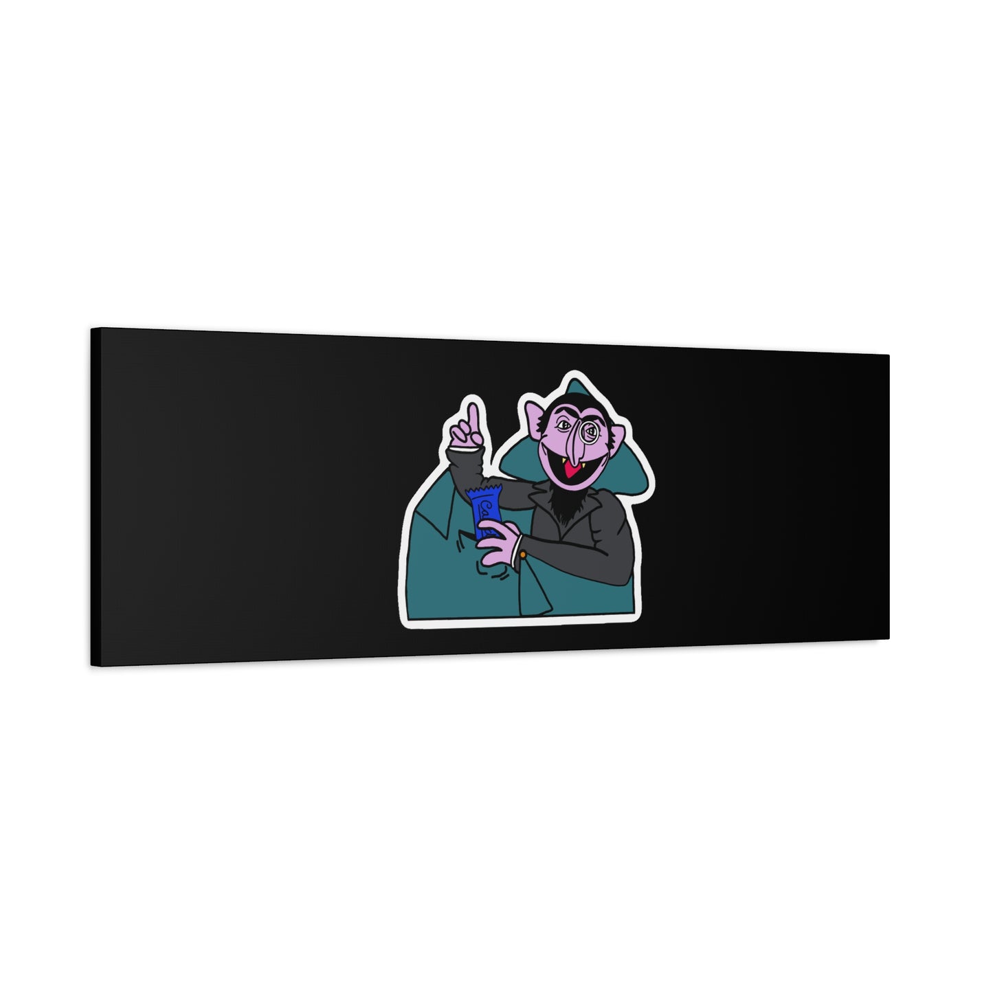 The Count Stealing Candy Canvas Print Black - Sesame Street The Count Parody Art
