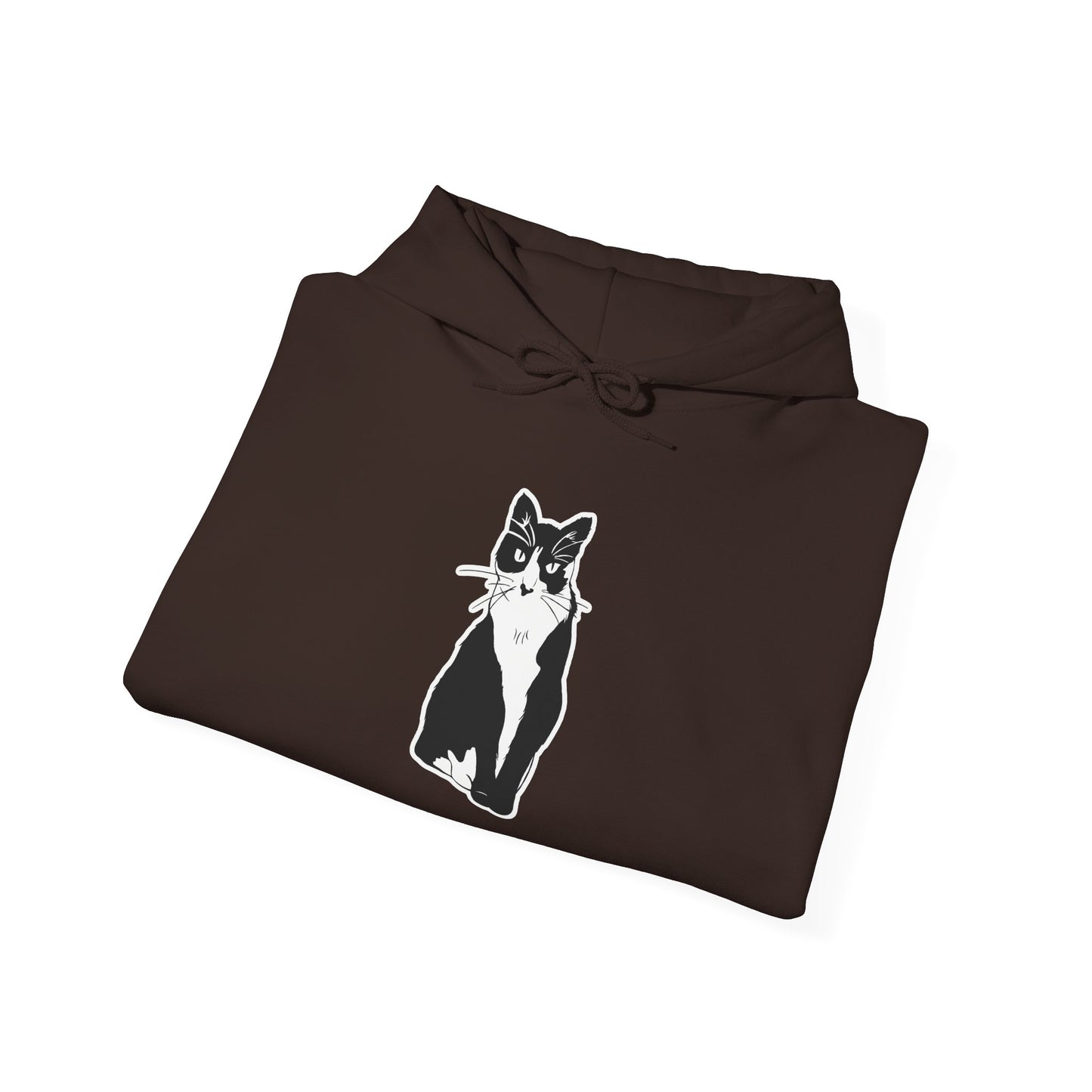Cat Hoodie (Sticker Style Cat) - Cat Hooded Sweatshirt