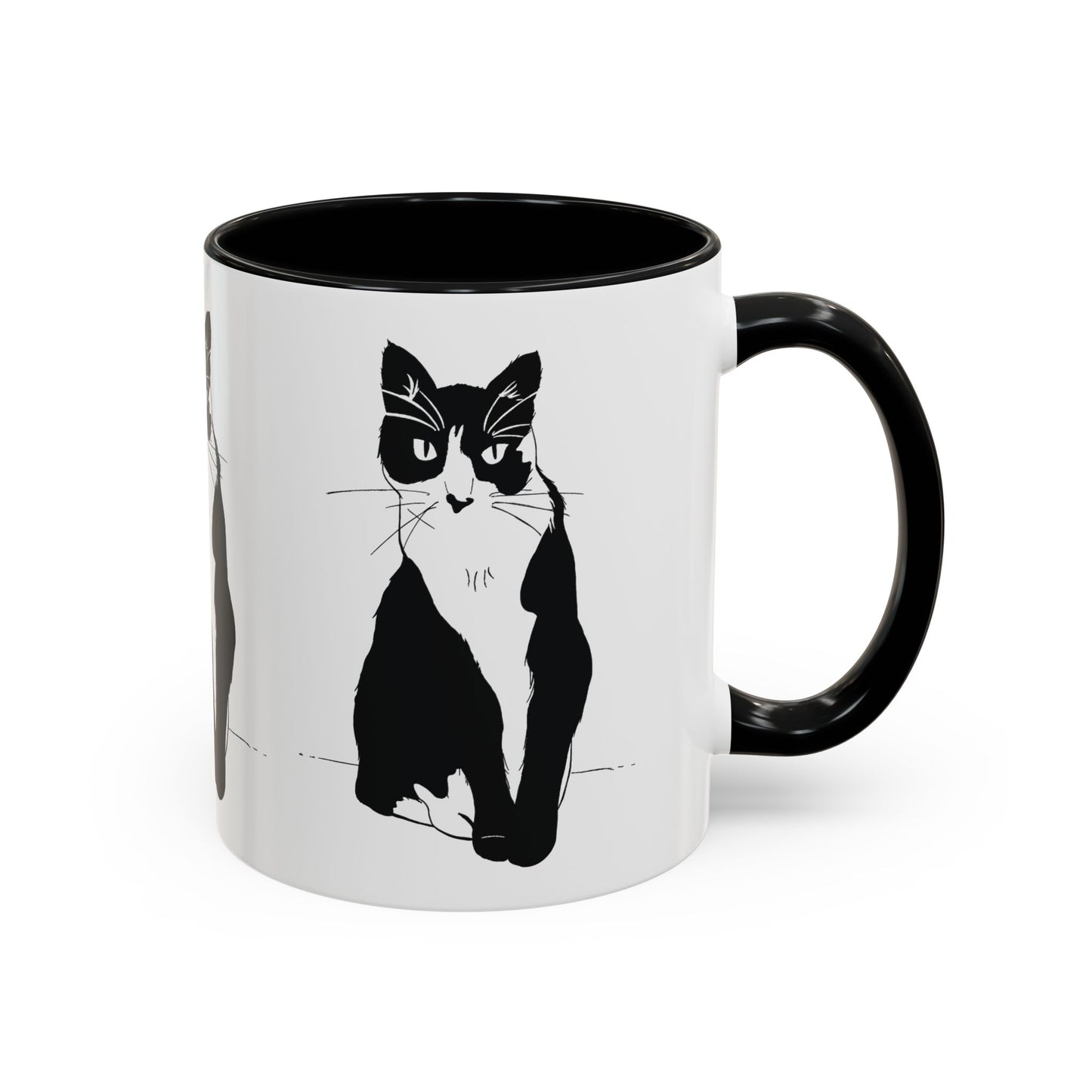 Three Cats Accent Mug (Transparent Style Cat) - Three Cats Edition Cat Mug