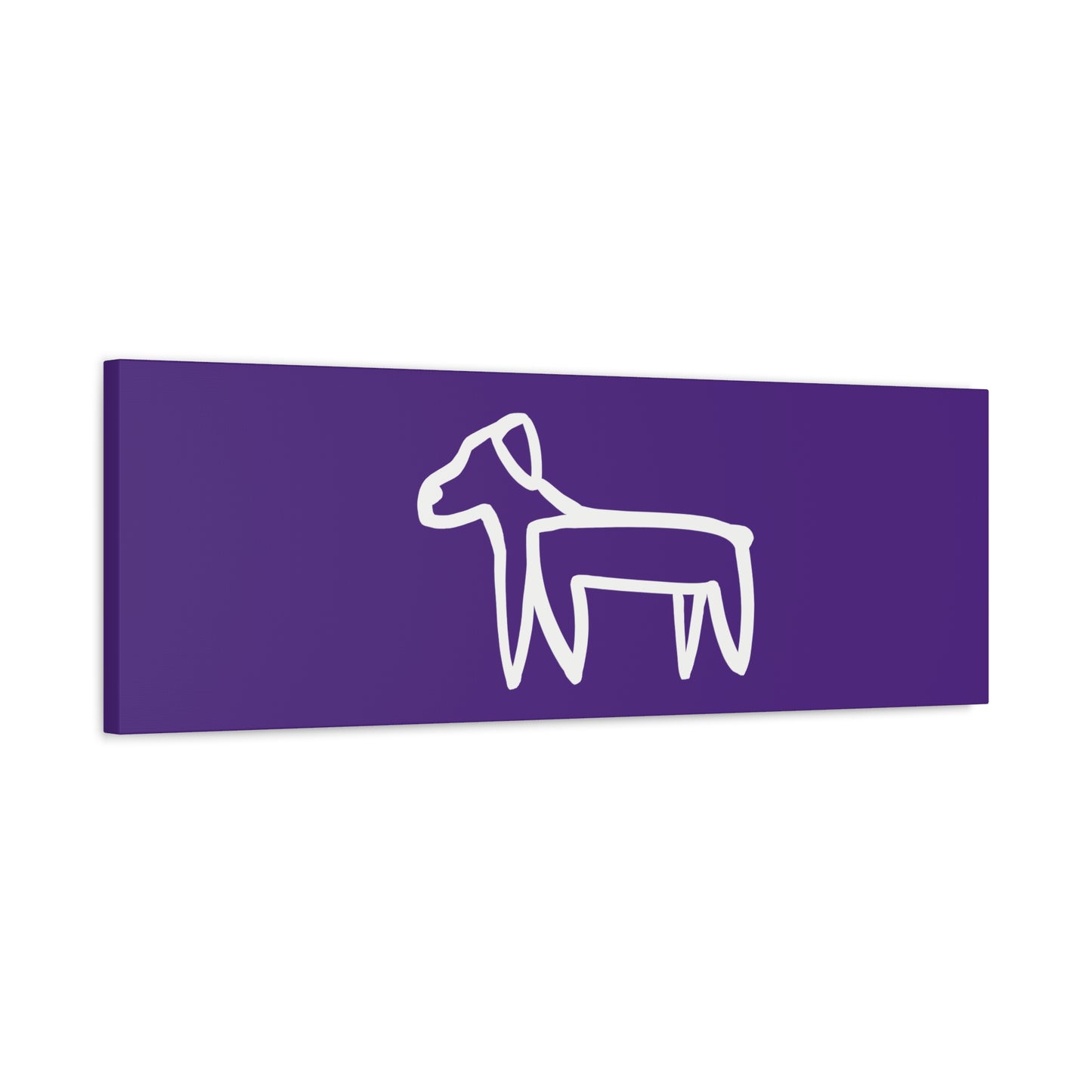 Dog Canvas Print on Purple (Transparent Style White Dog) - Dog Art Print