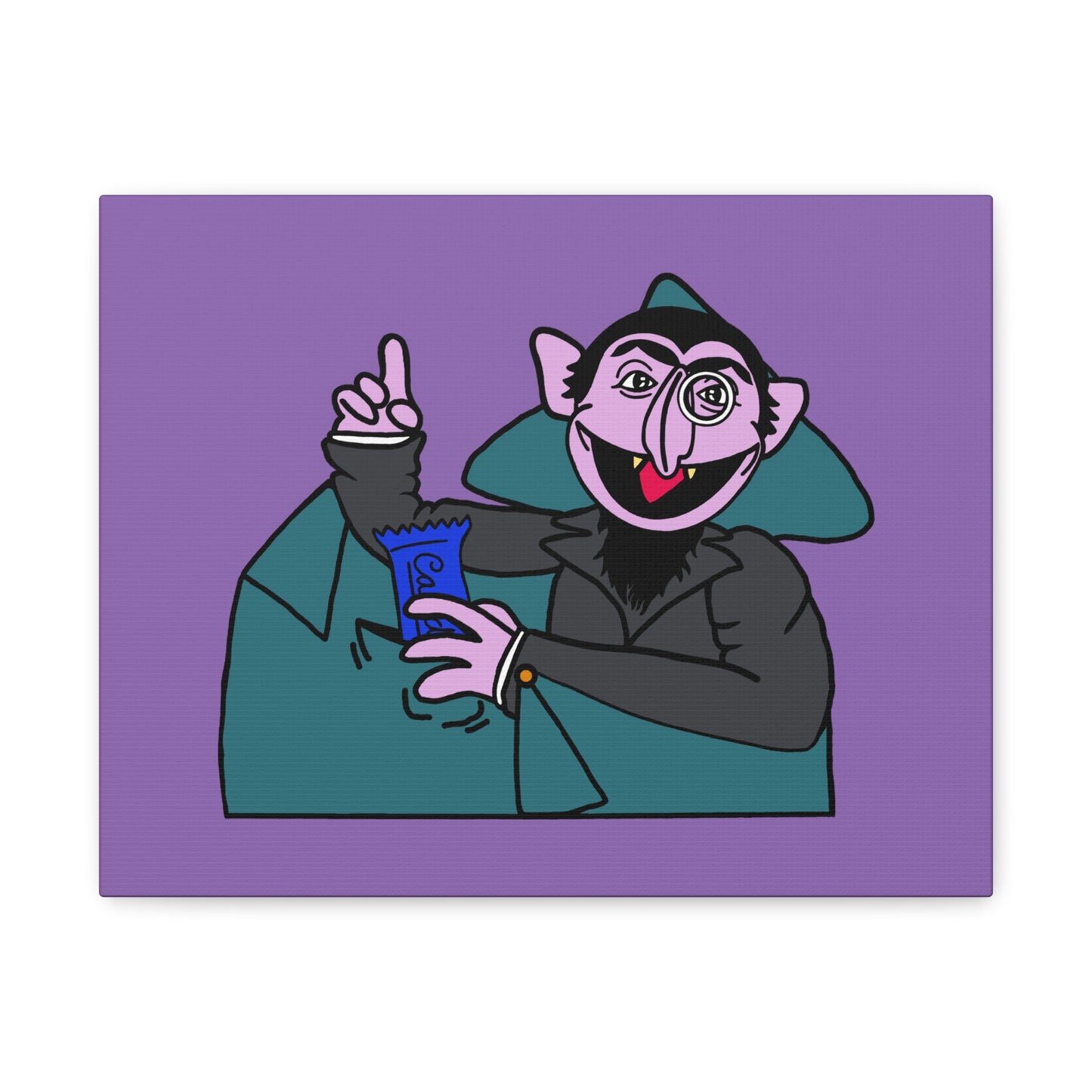 The Count Stealing Candy Canvas Print Light Purple - Sesame Street The Count Canvas Art