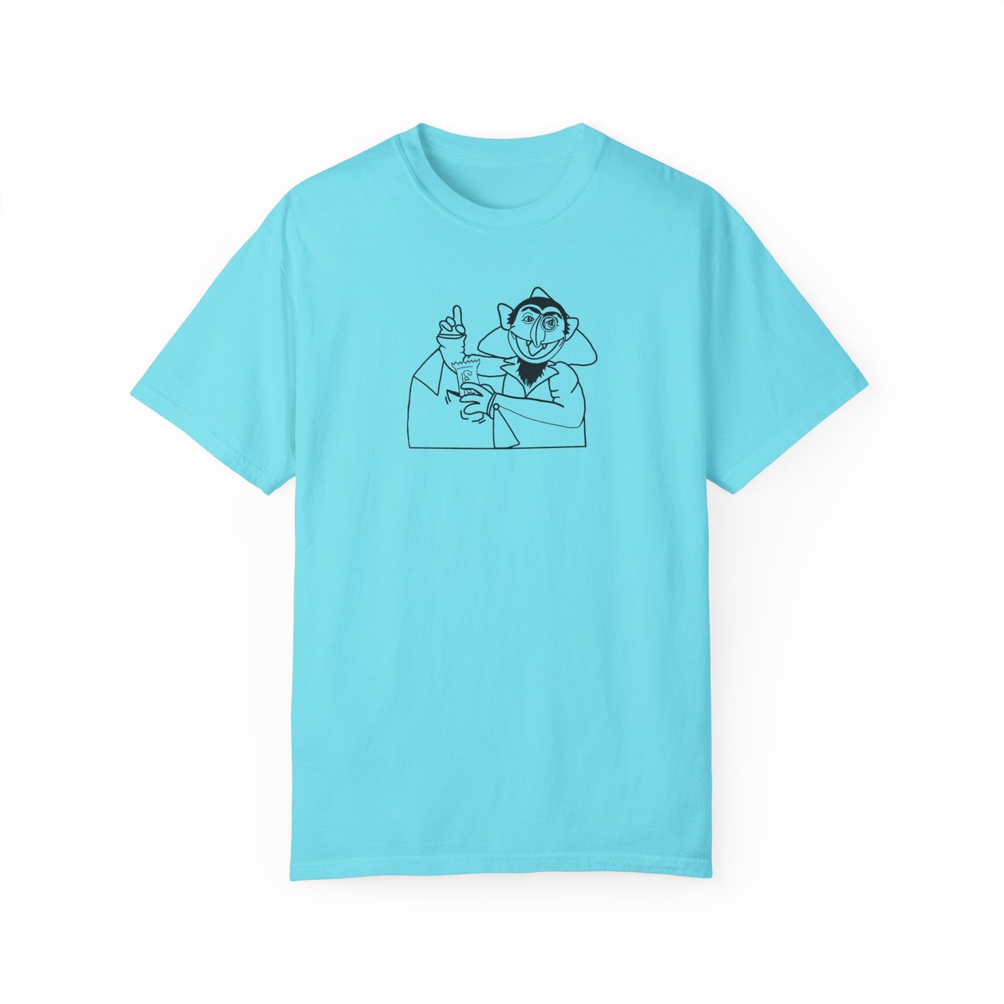 The Count Stealing Candy Outline Tee - Sesame Street The Count Parody Tee