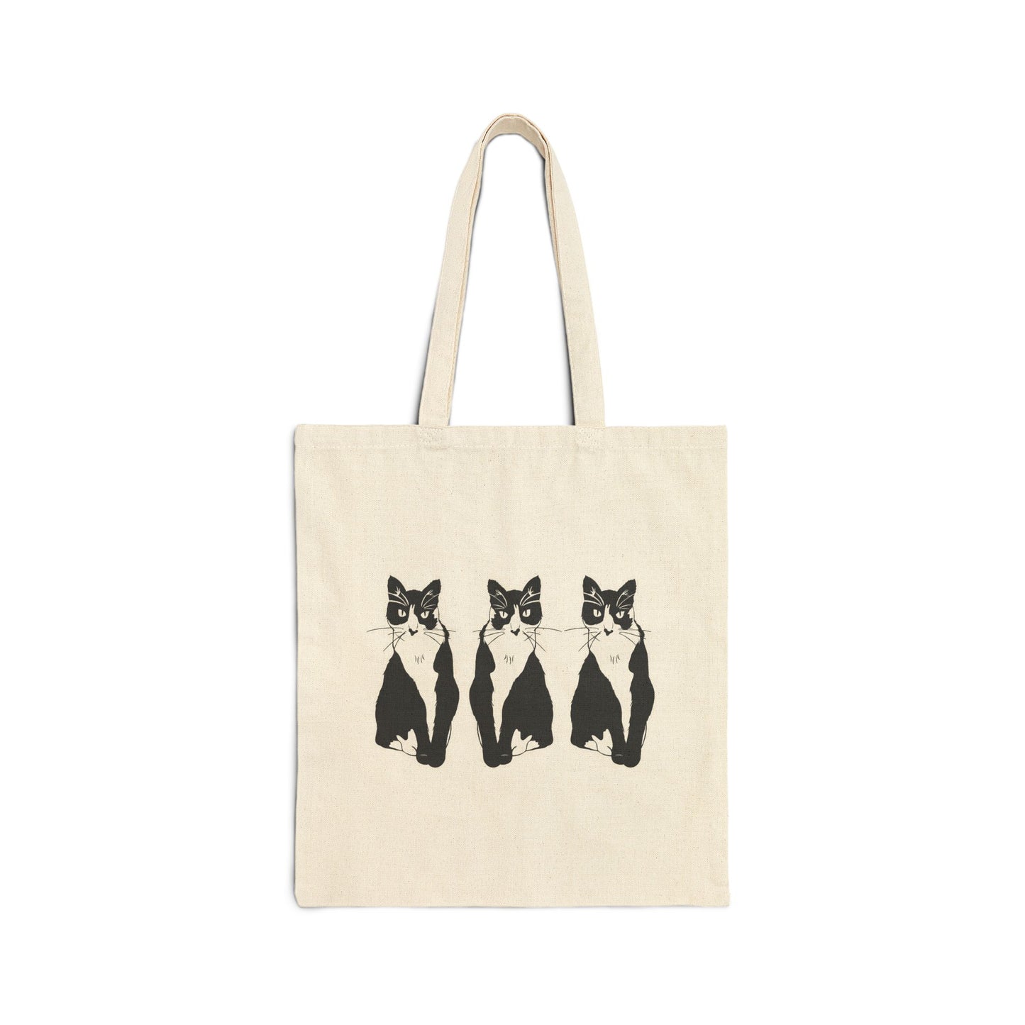 Cat x3 Tote Bag (Sticker Style Cat) - Cat Drawing Bag