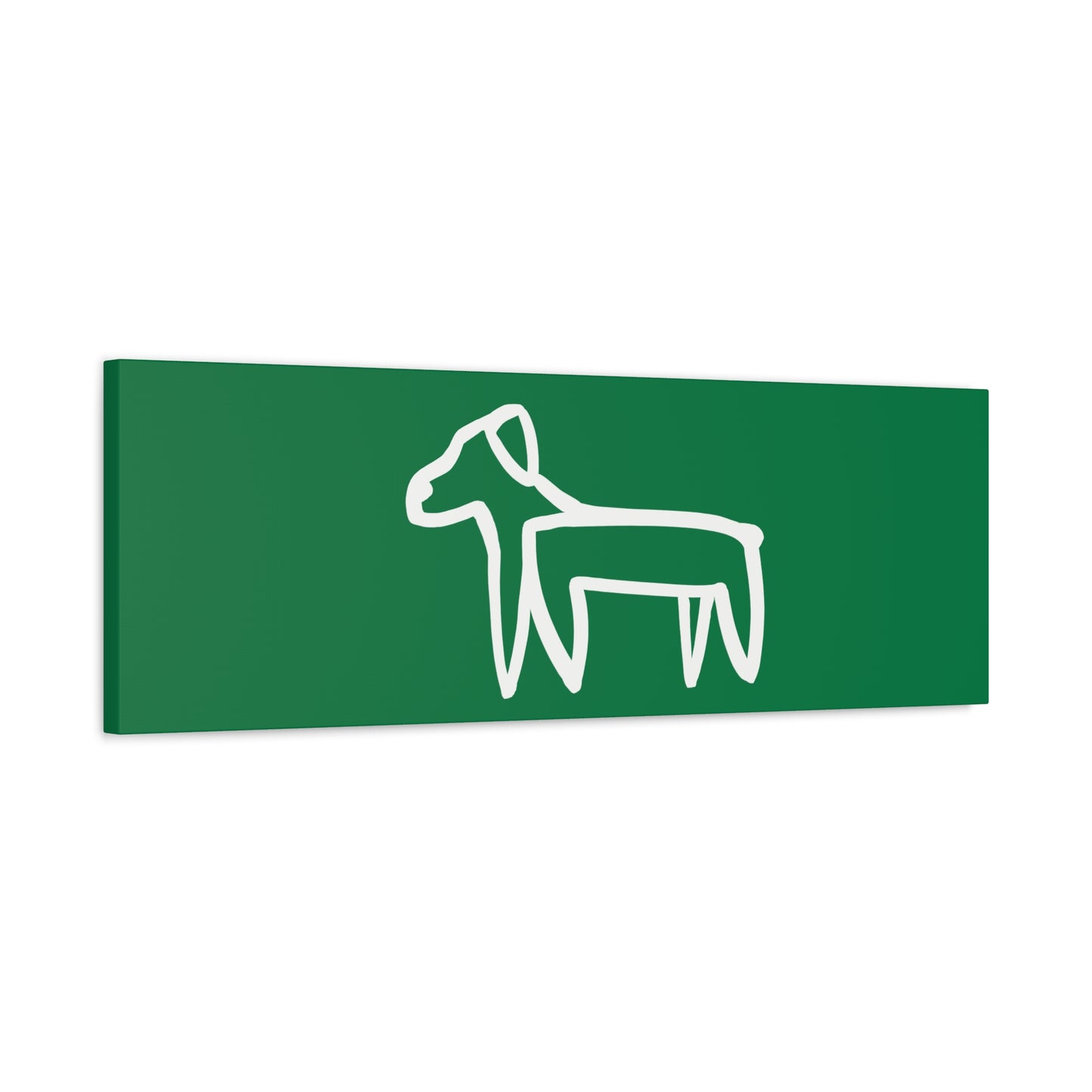 Dog Canvas Print on Green (Transparent Style White Dog) - Dog Art Print