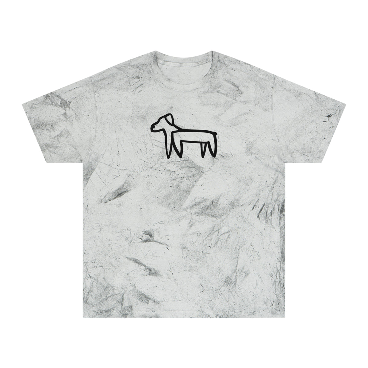 Dog Line Drawing Color Blast Tee
