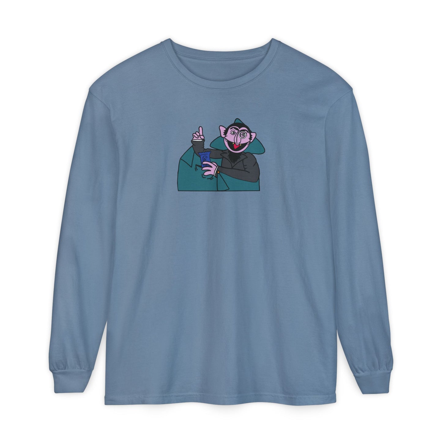 The Count Stealing Candy Long Sleeve - Sesame Street The Count Parody Long Sleeve Shirt