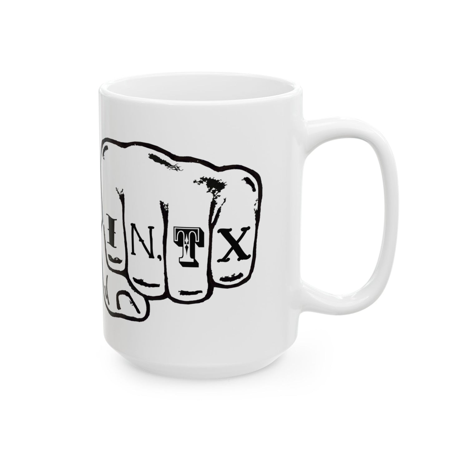 Austin Texas Knuckle Tats Tattooed Fists Mug