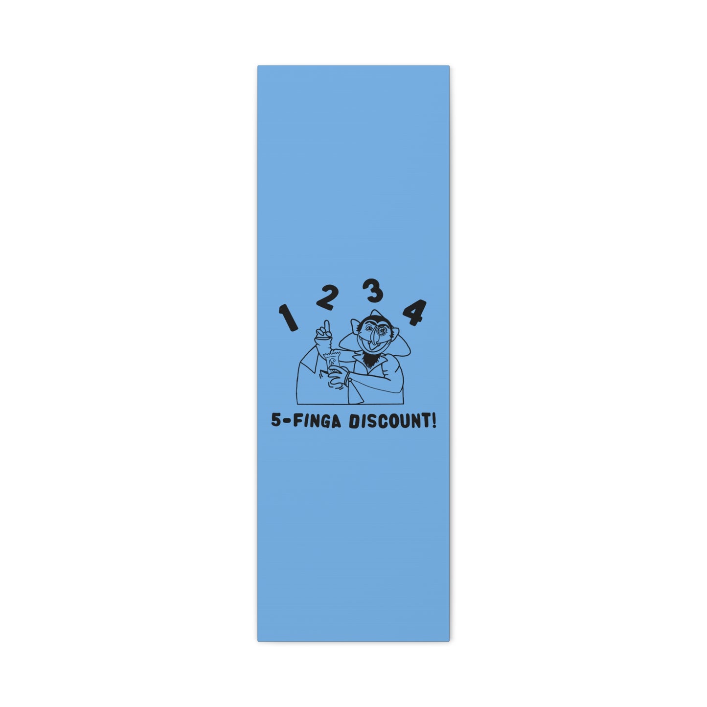 Five Finger Discount Outline Canvas Print Light Blue - Sesame Street The Count Parody Art Print