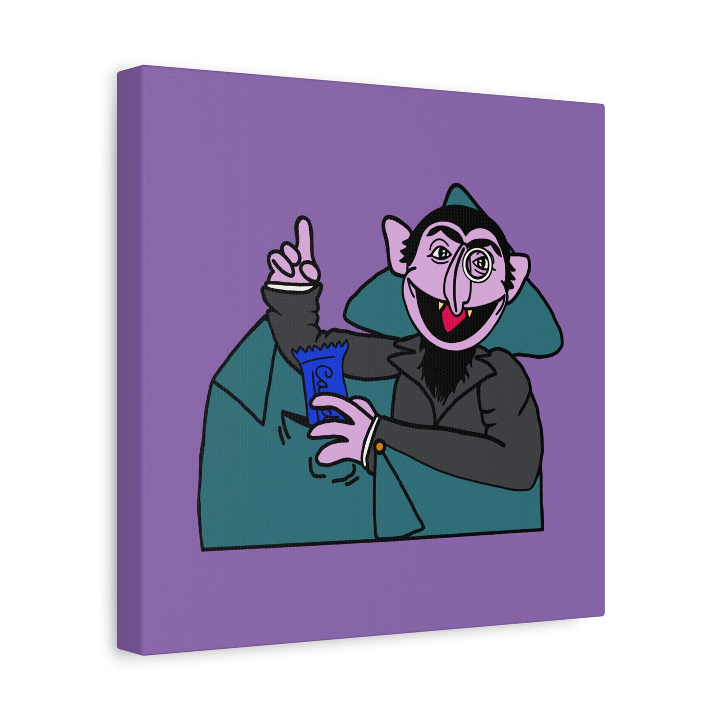 The Count Stealing Candy Canvas Print Light Purple - Sesame Street The Count Canvas Art