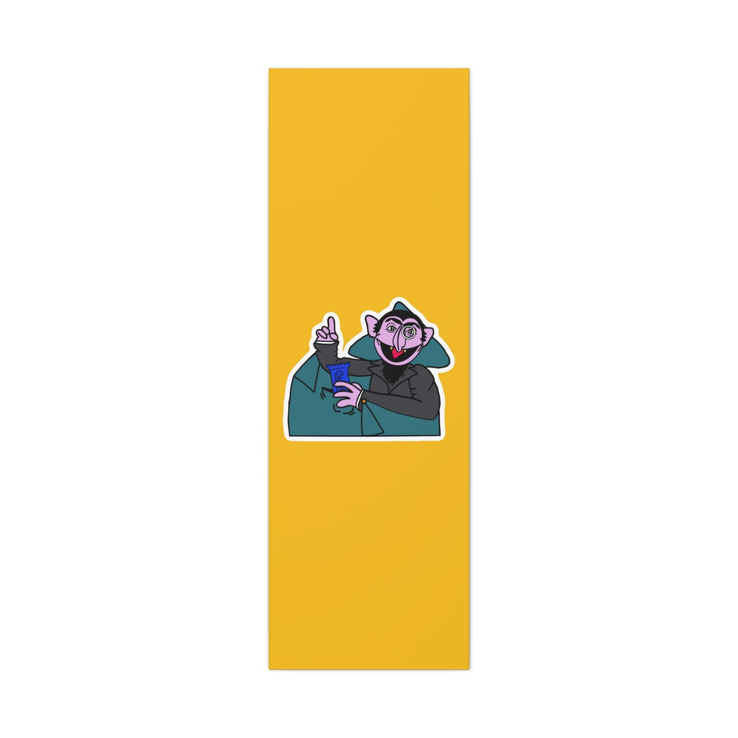 The Count Stealing Candy Canvas Print Yellow - Sesame Street The Count Parody Art