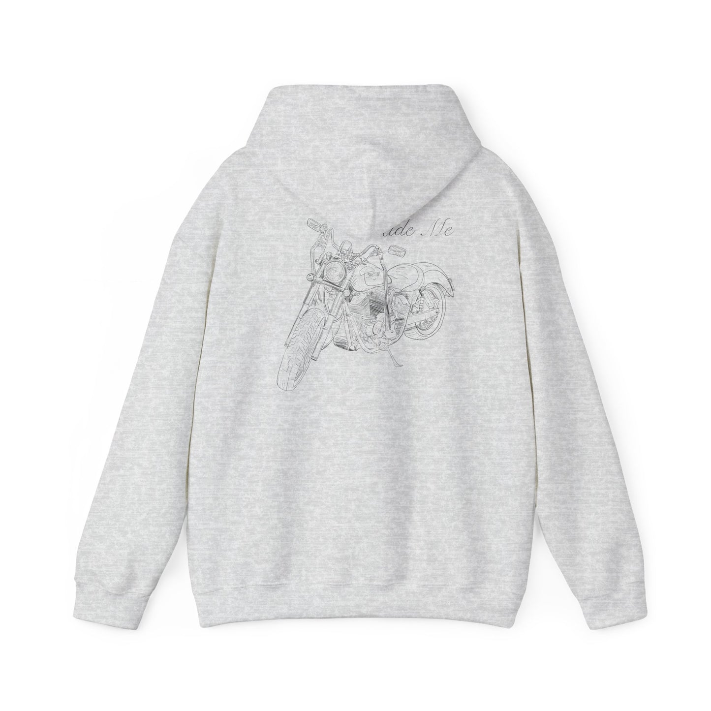 Ride Me Harley Motorcycle Drawing Hoodie Sweatshirt - Back Design
