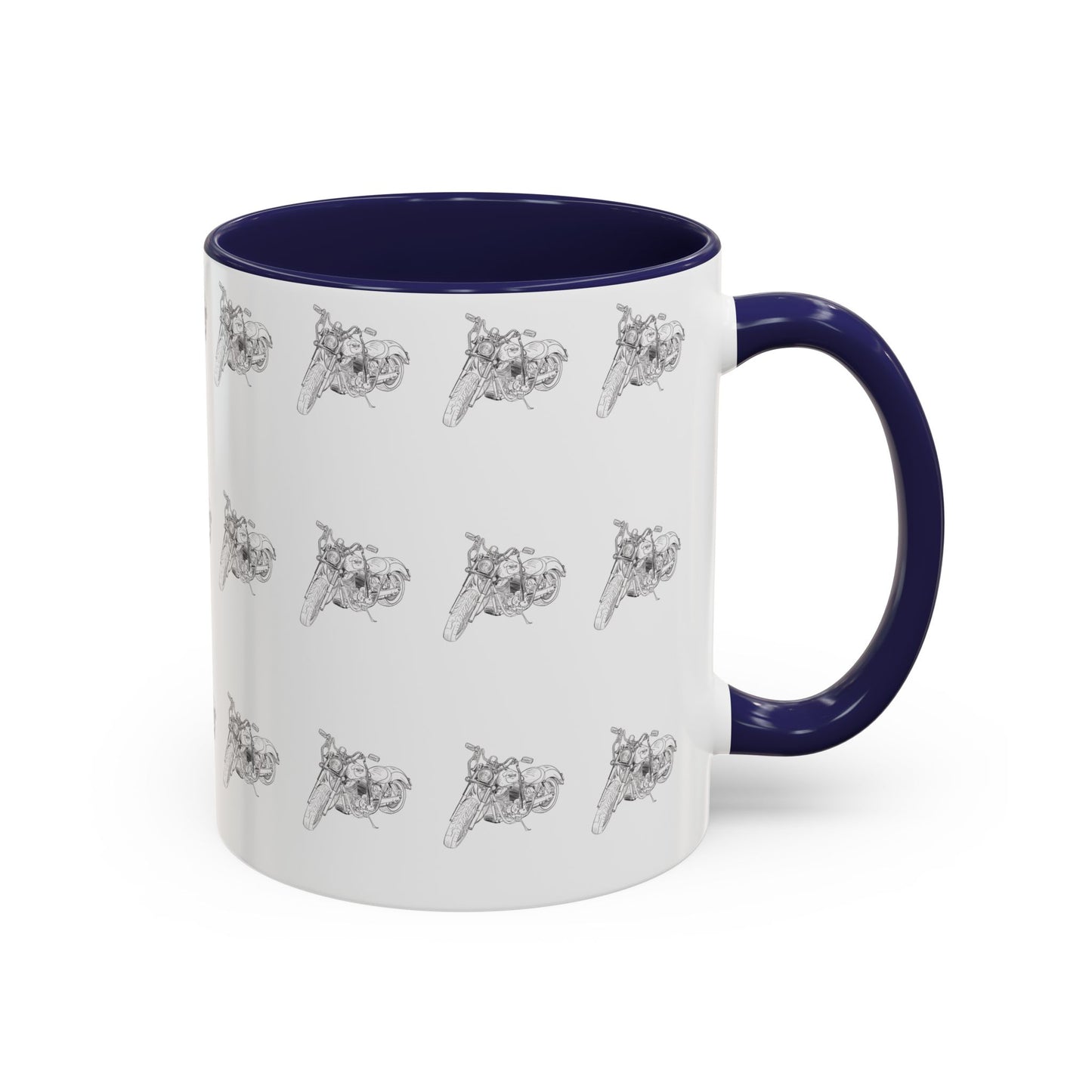 Motorcycle Pattern Coffee Mug - Harley Drawing Mug