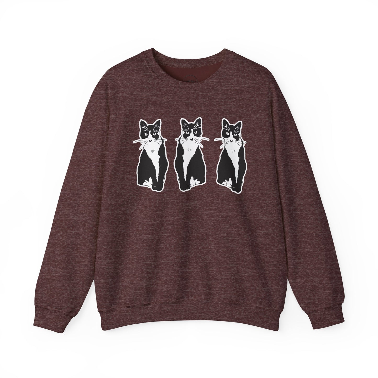 Cat x3 Sweatshirt (Sticker Style Cat) - Cat Drawing Sweatshirt