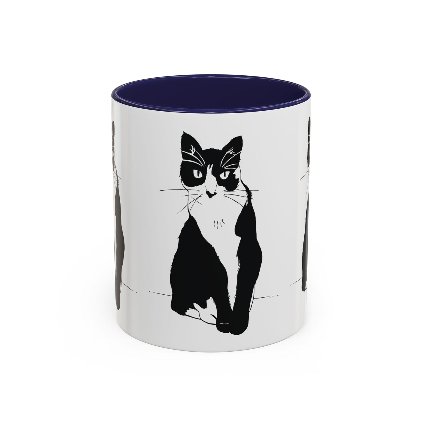 Three Cats Accent Mug (Transparent Style Cat) - Three Cats Edition Cat Mug