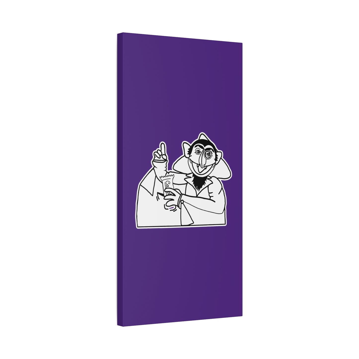 The Count Stealing Candy Outline Canvas Print Purple - Sesame Street The Count Parody Art