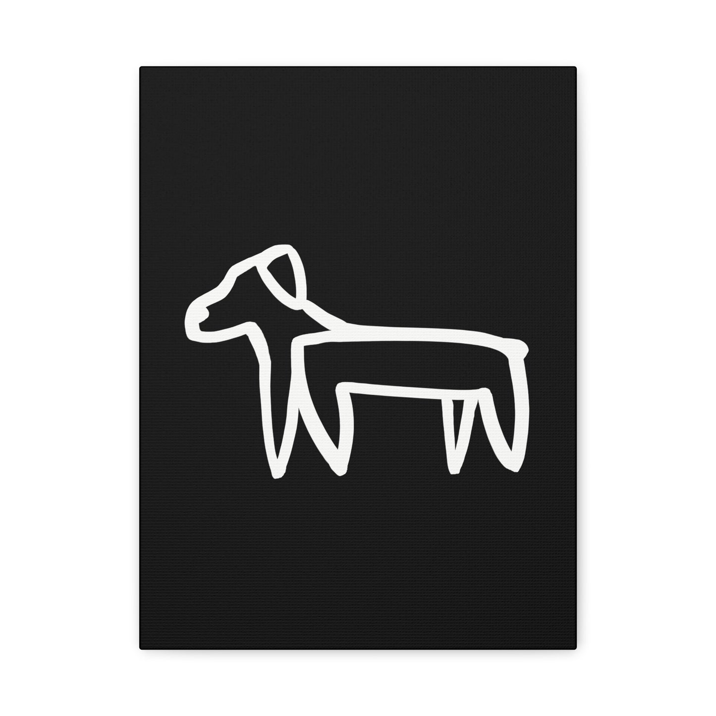 Dog Canvas Print on Black (Transparent Style White Dog) - Dog Art Print