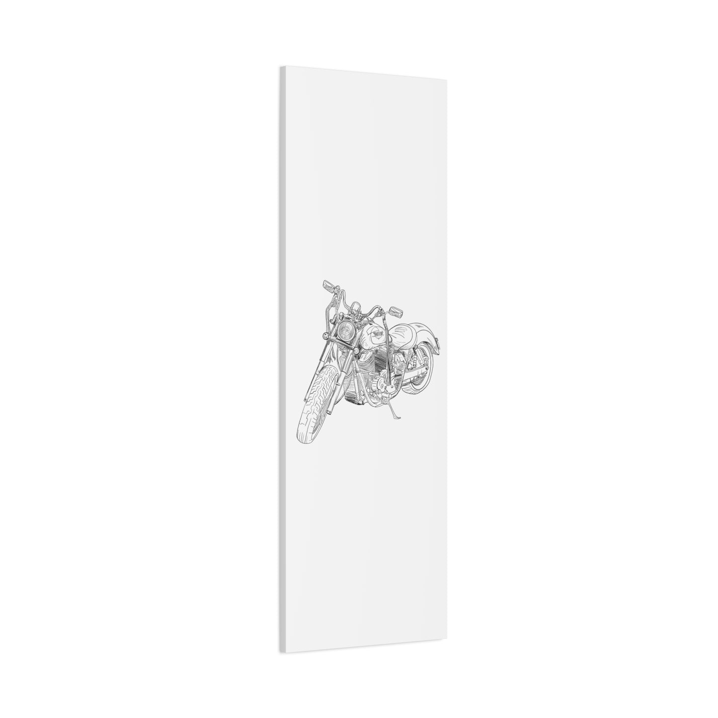 Ride Me Harley Motorcycle Sketch Canvas Print - Black Ink on White Background