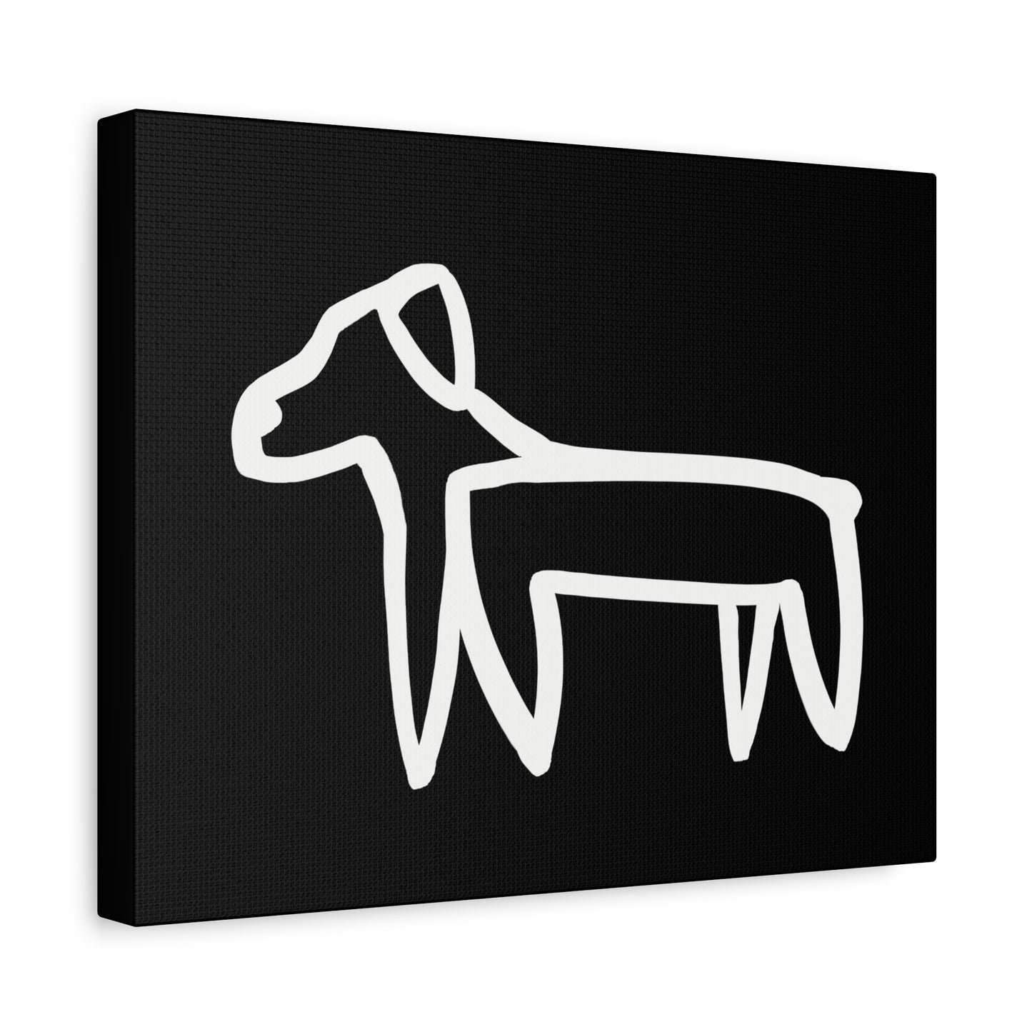 Dog Canvas Print on Black (Transparent Style White Dog) - Dog Art Print