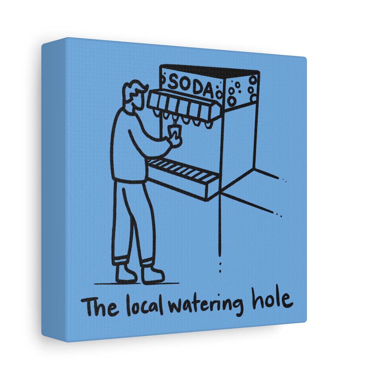 Local Watering Hole Canvas Print - Blue