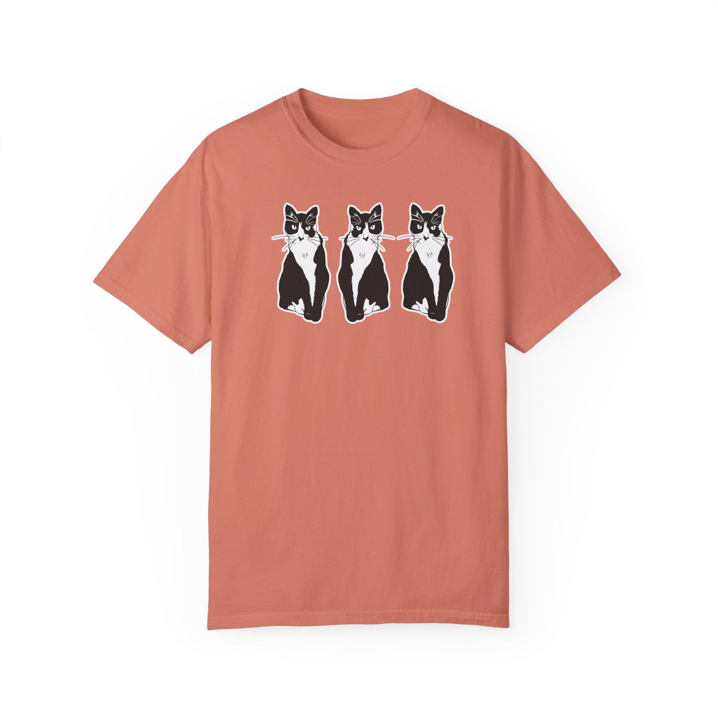 Cat x3 Tee (Sticker Style Cat) - Cat Drawing Shirt