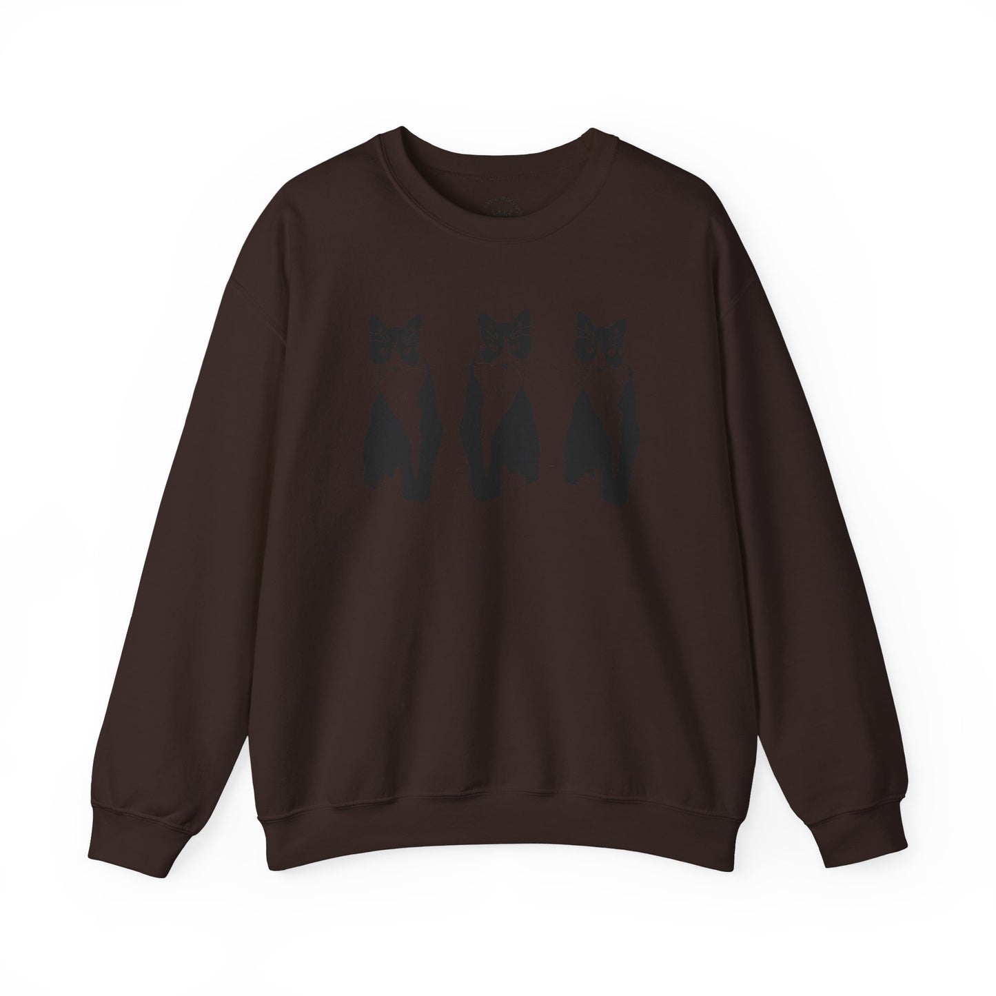 Cat x3 Sweatshirt (Transparent Style Cat) - Cat Drawing Sweatshirt