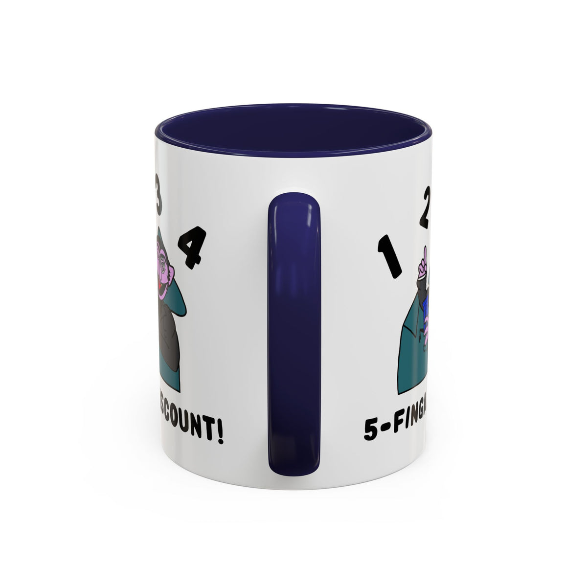 Five Finger Discount Accent Coffee Mug - Sesame Street The Count Parody Coffee Mug