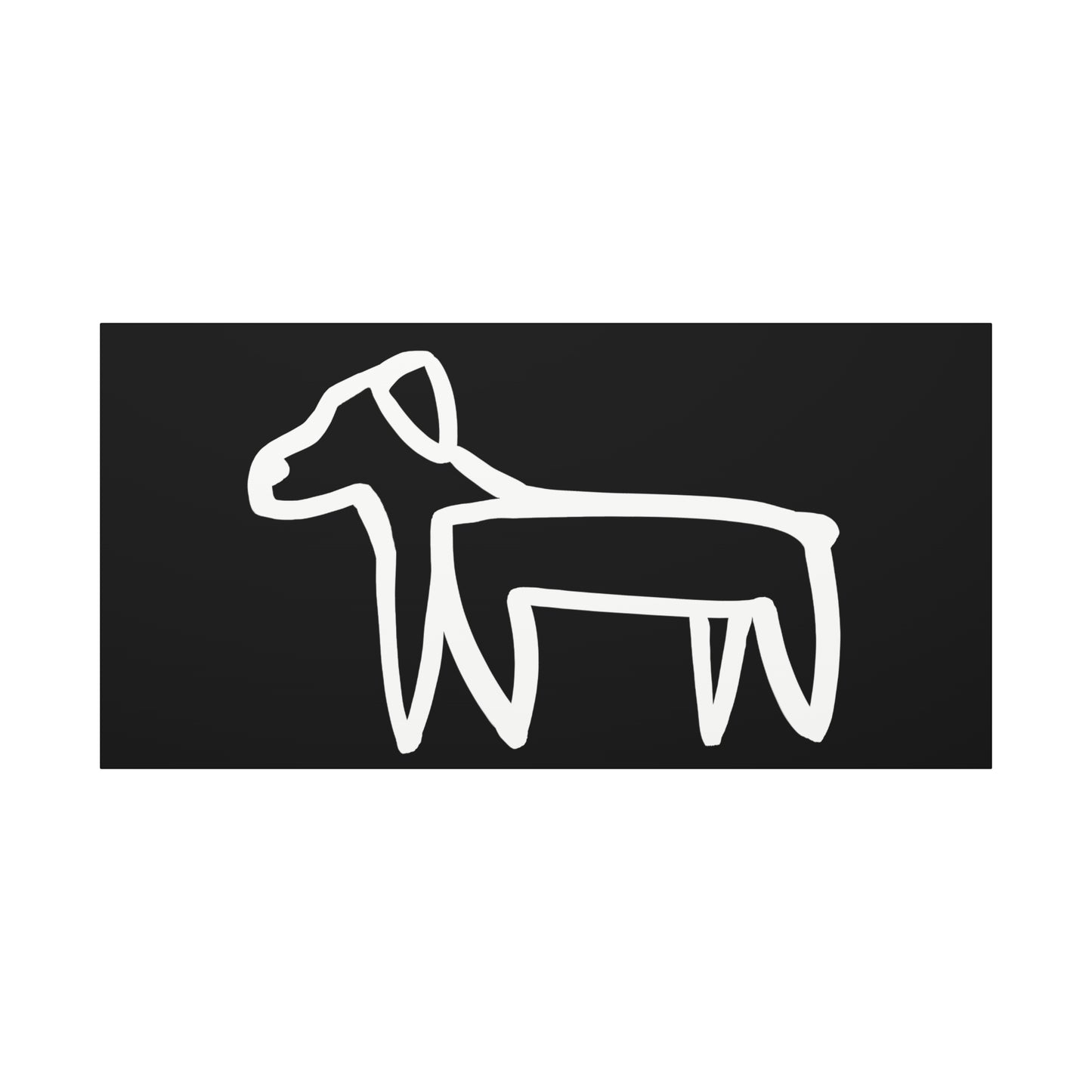Dog Canvas Print on Black (Transparent Style White Dog) - Dog Art Print