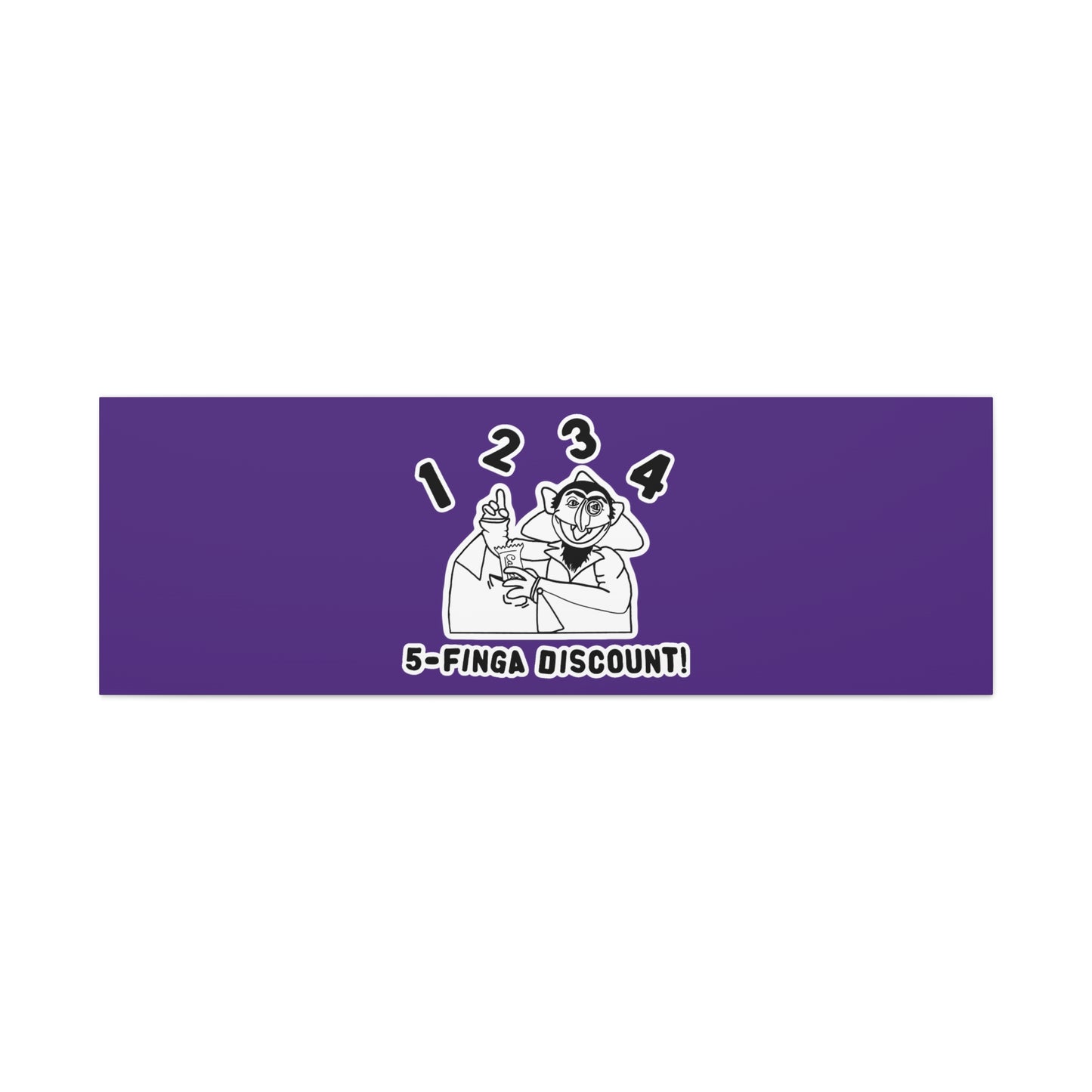 Five Finger Discount Outline Canvas Print Purple - Sesame Street The Count Parody Art Print