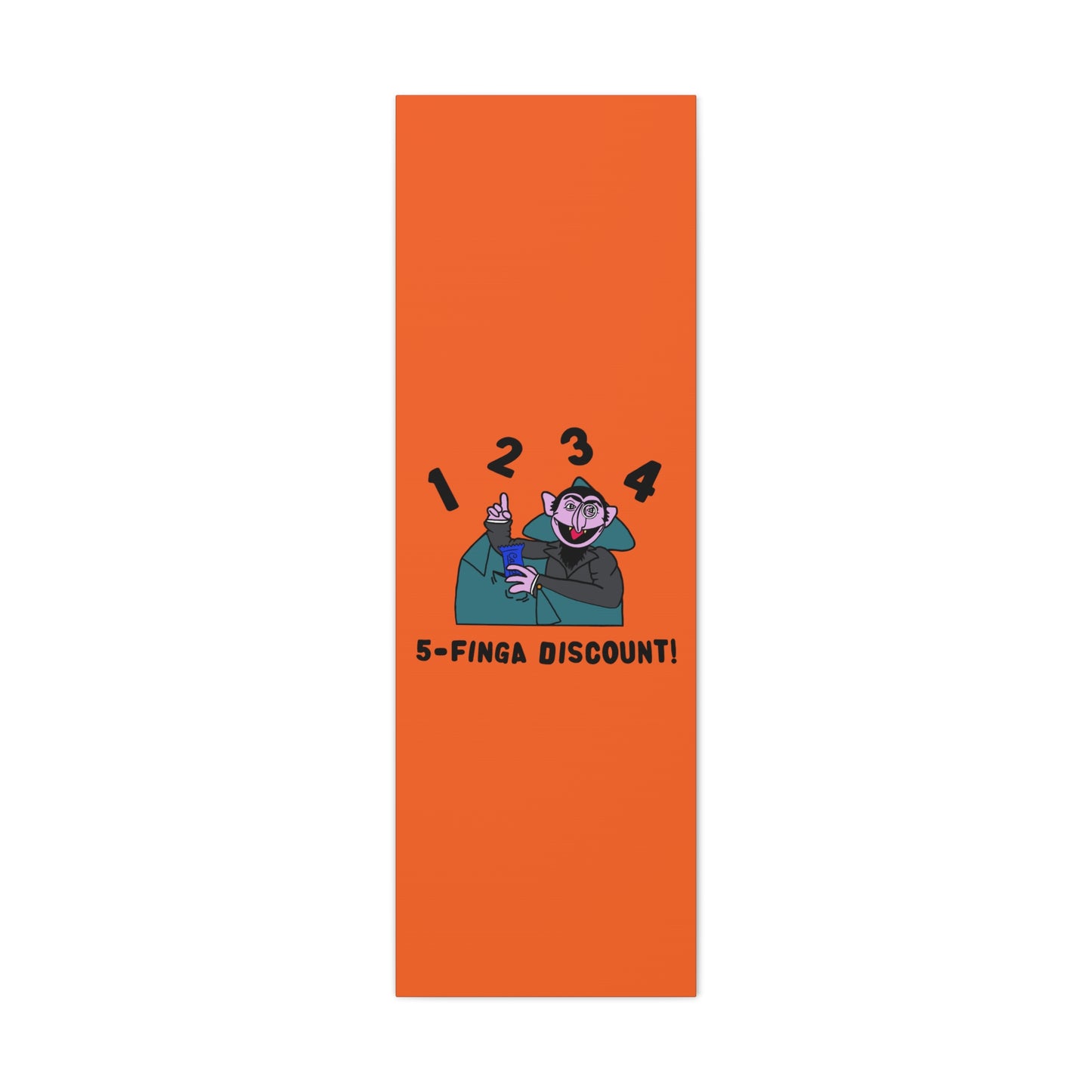 Five Finger Discount Canvas Print Orange - Sesame Street The Count Parody Art Print