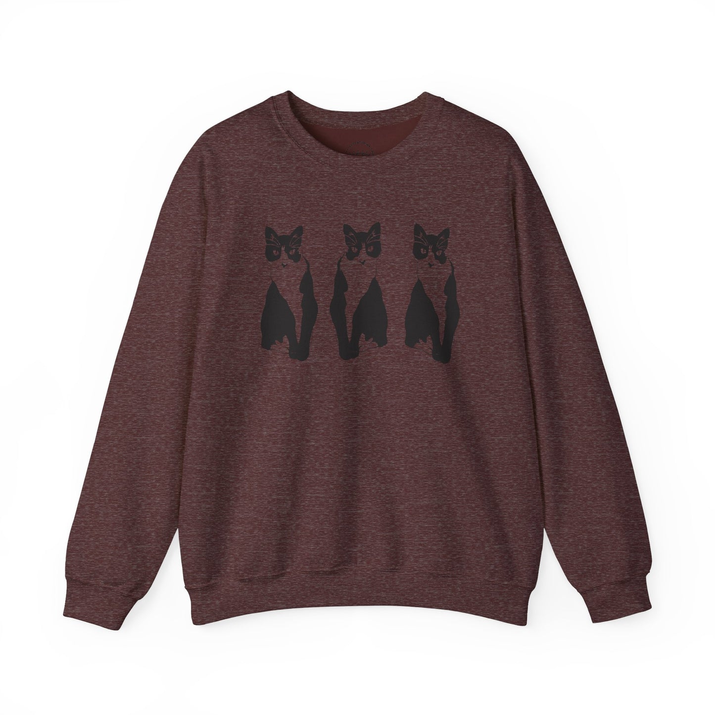 Cat x3 Sweatshirt (Transparent Style Cat) - Cat Drawing Sweatshirt