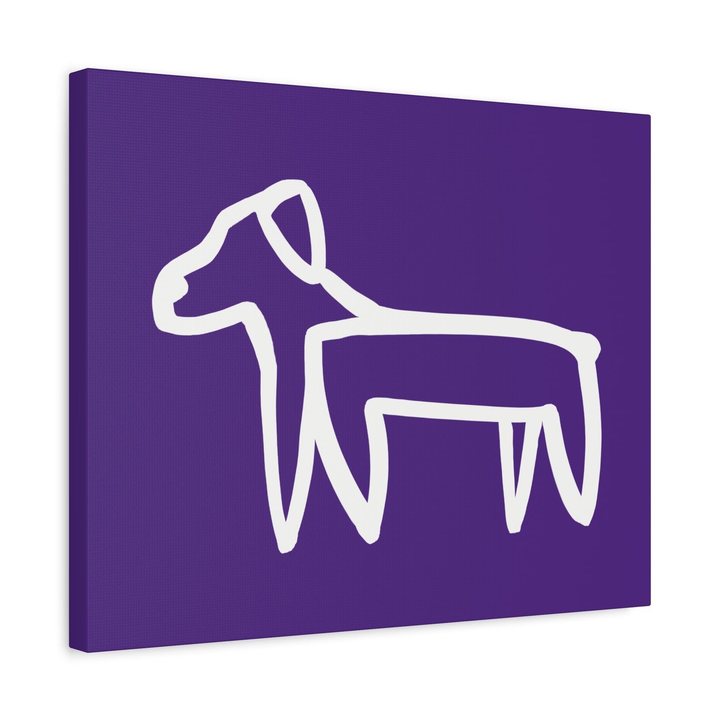 Dog Canvas Print on Purple (Transparent Style White Dog) - Dog Art Print