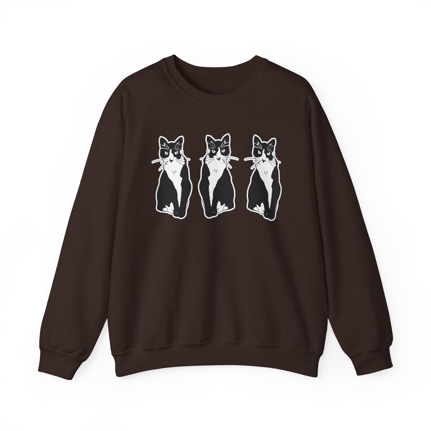 Cat x3 Sweatshirt (Sticker Style Cat) - Cat Drawing Sweatshirt