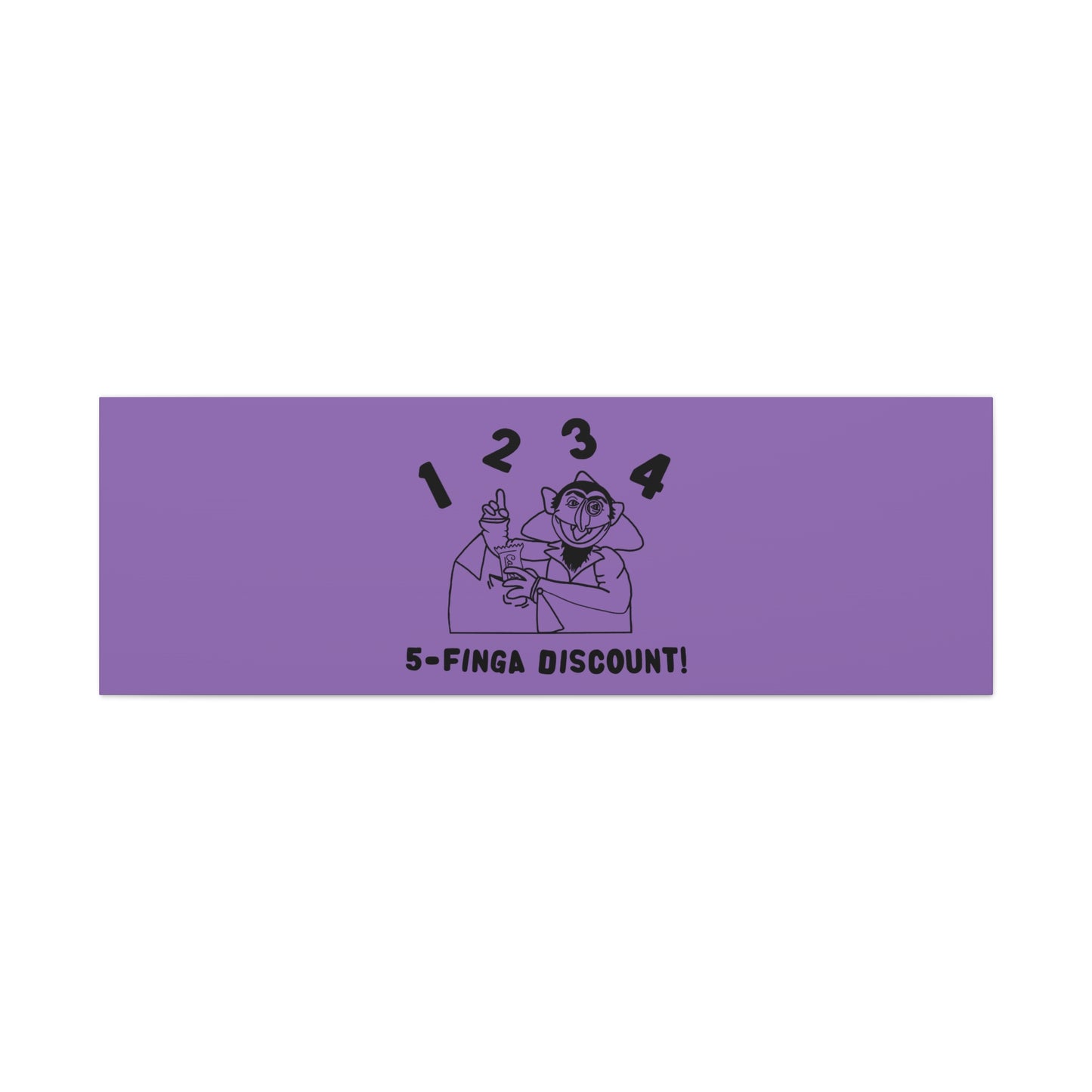 Five Finger Discount Outline Canvas Print Light Purple - Sesame Street The Count Parody Art Print
