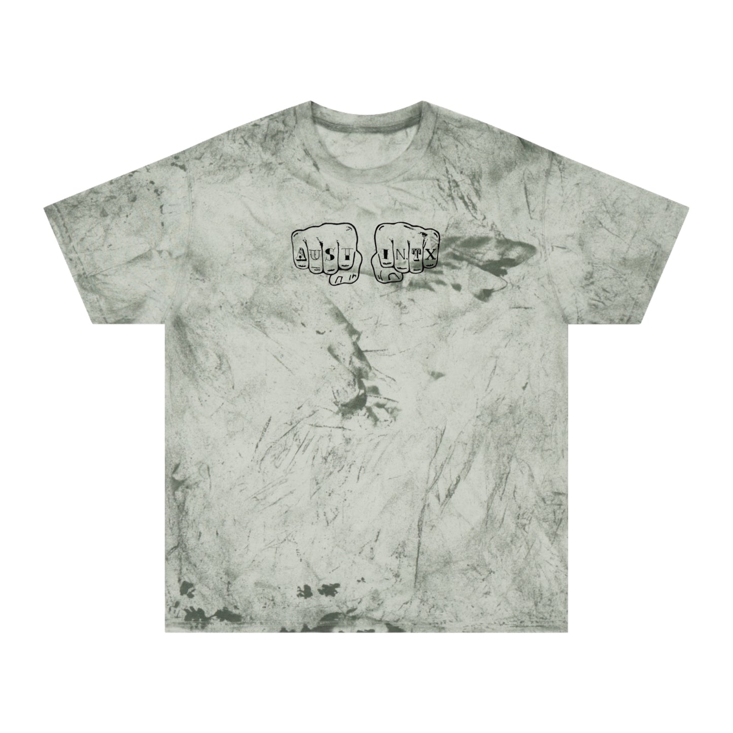 Austin Knuckle Tats Tattooed Fists Color Blast Tee