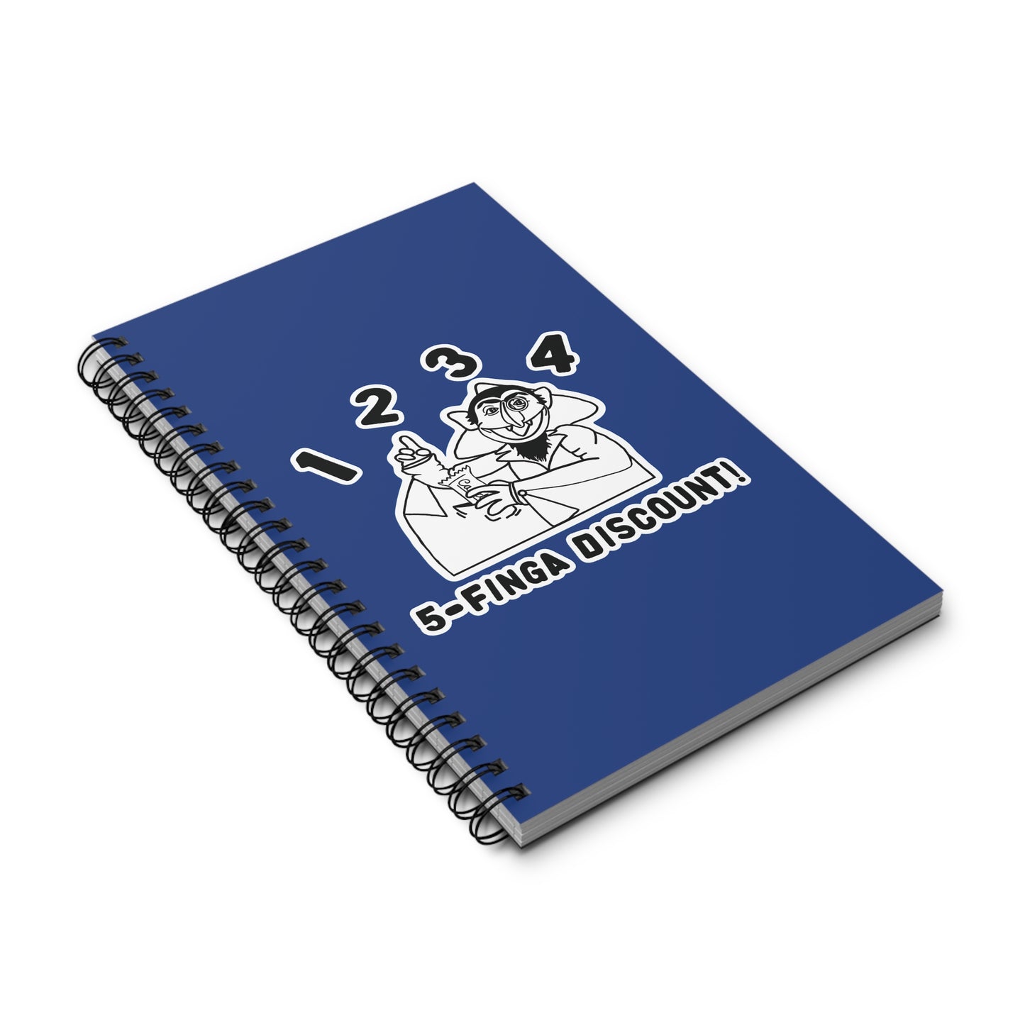 Five Finger Discount Outline Notebook Dark Blue - Sesame Street The Count Parody Notebook
