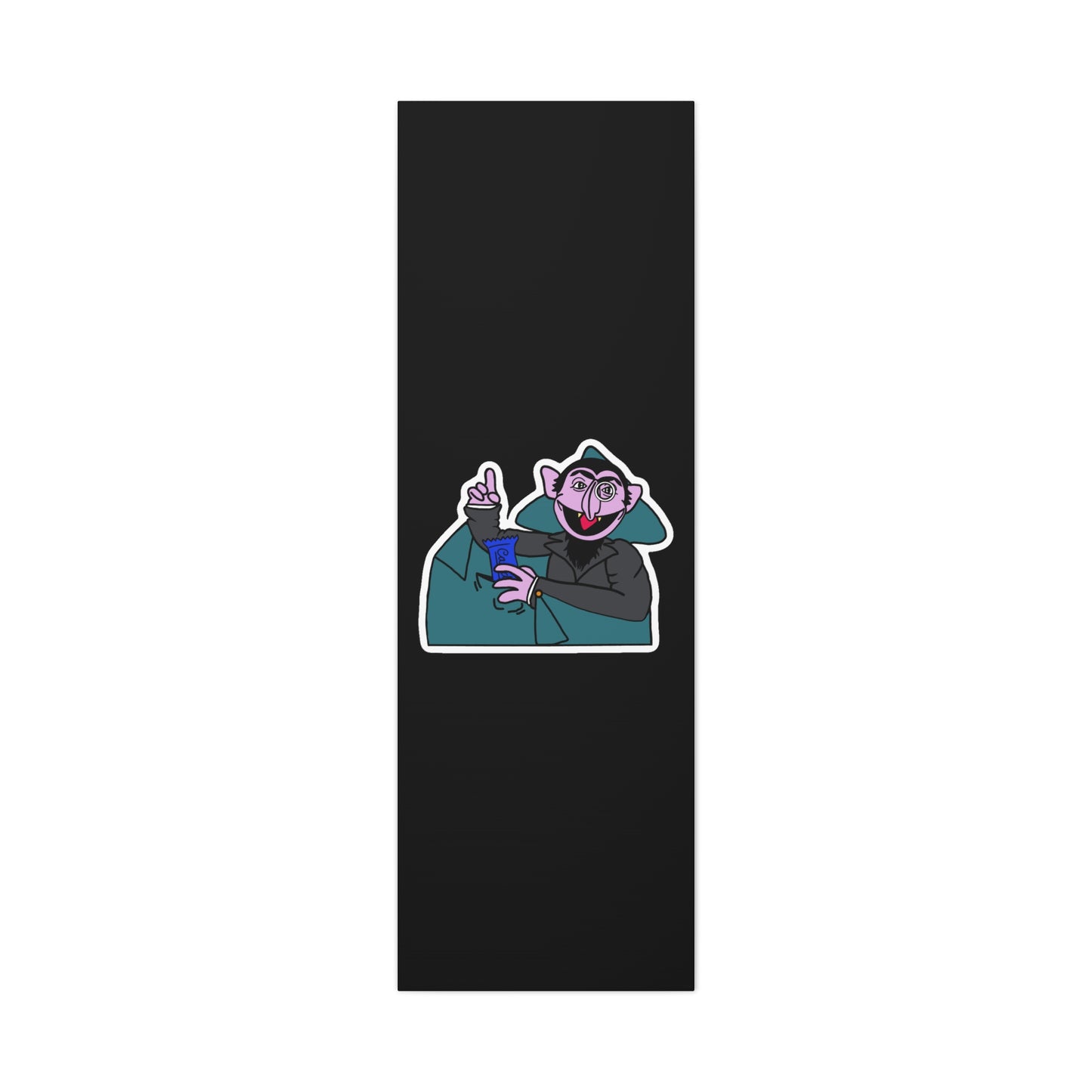 The Count Stealing Candy Canvas Print Black - Sesame Street The Count Parody Art