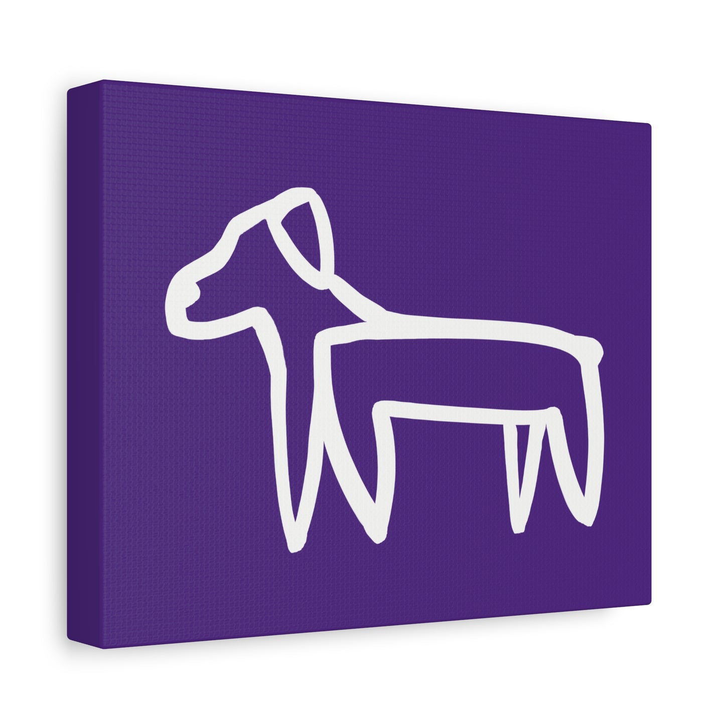 Dog Canvas Print on Purple (Transparent Style White Dog) - Dog Art Print